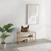 HALLBÄNK BRADLEY -EXKLUSIV- - grå/naturfärgad, Modern, trä/textil (80/45/30cm) - Mömax