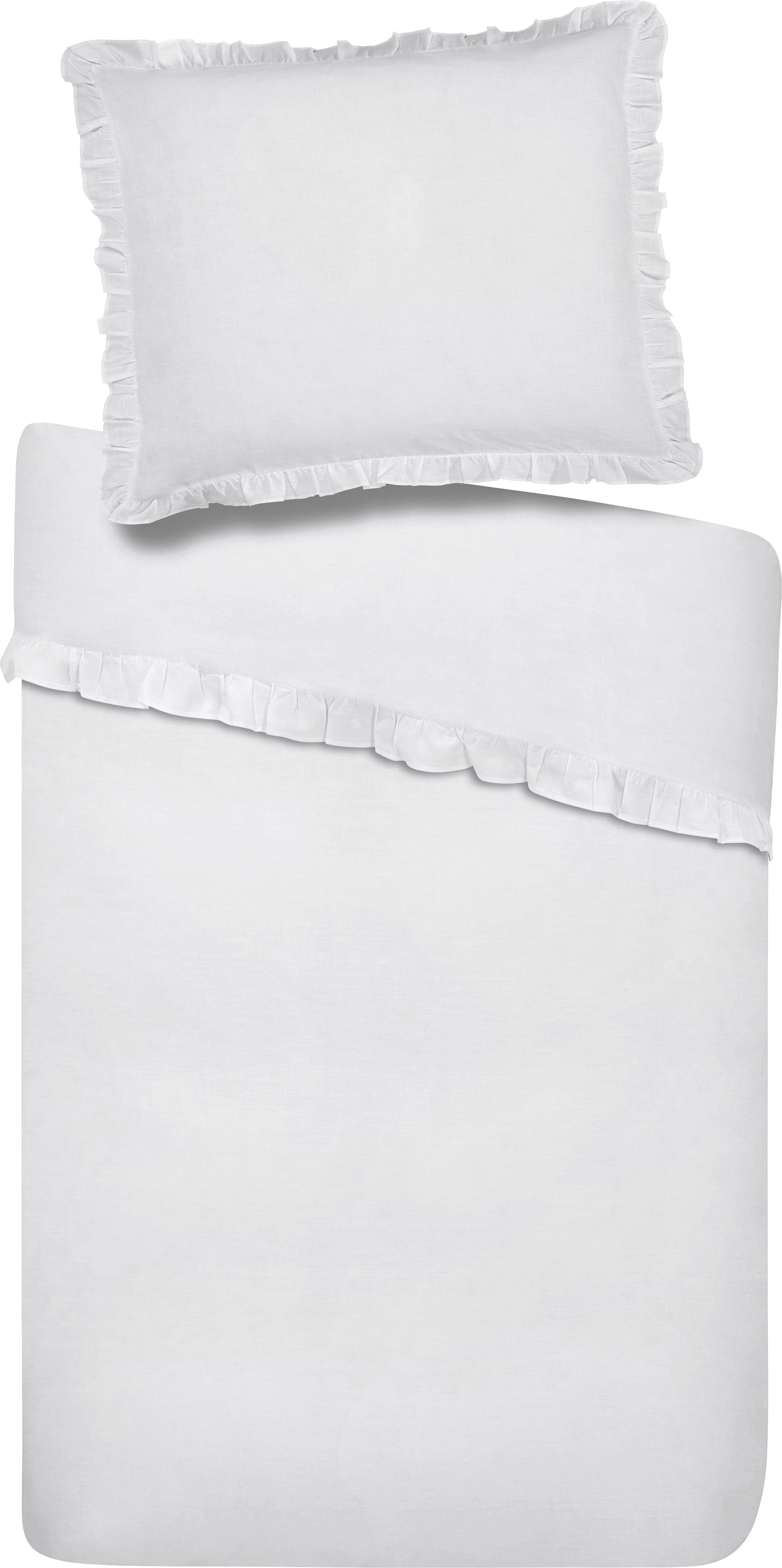 Bettwasche Ruschen In Weiss Ca 140x200cm Online Kaufen Momax