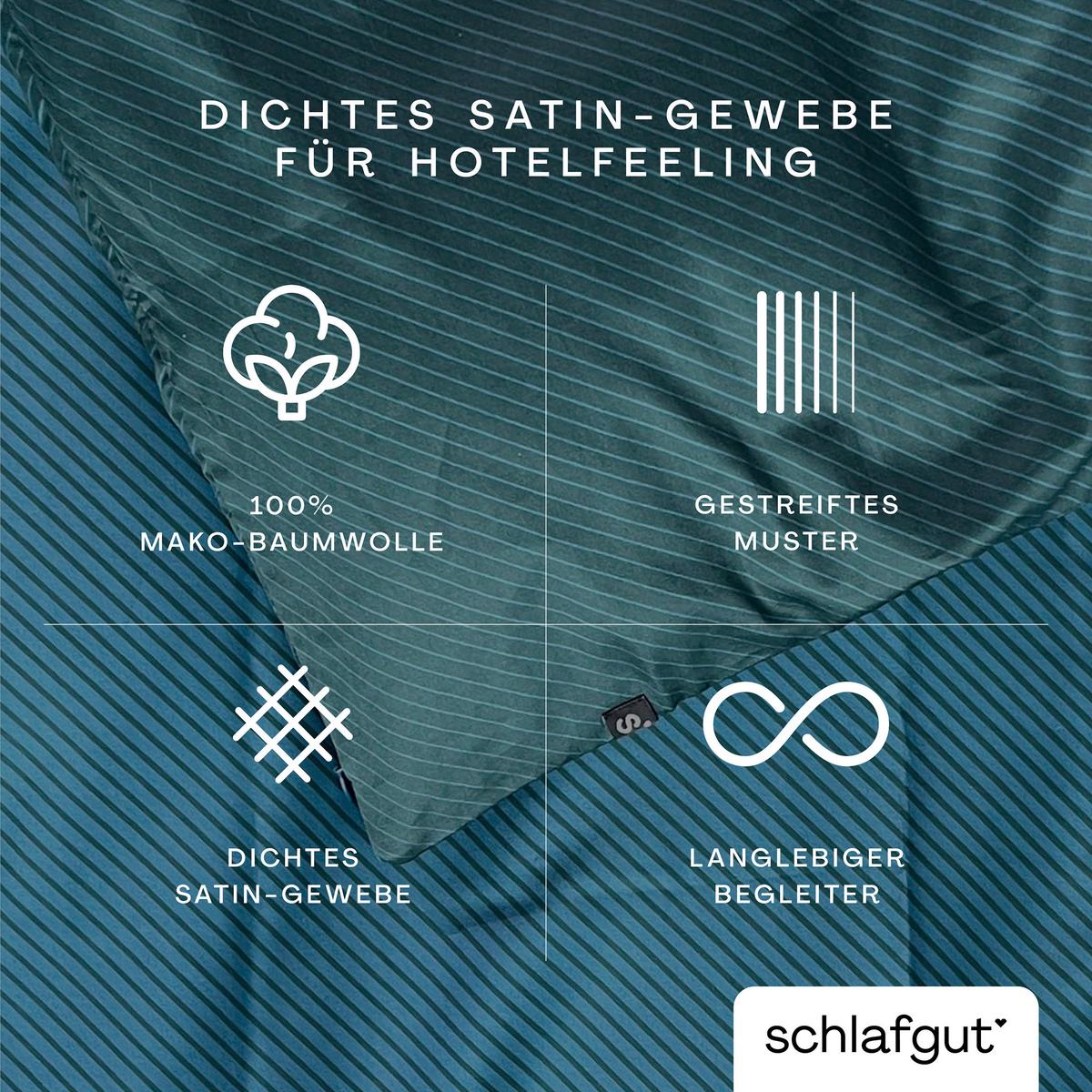 Kissenbezug Woven Satin Petrol/Dunkelgrün ca. 40x40cm - Dunkelgrün/Petrol, Basics, Textil (40/40cm) - Schlafgut