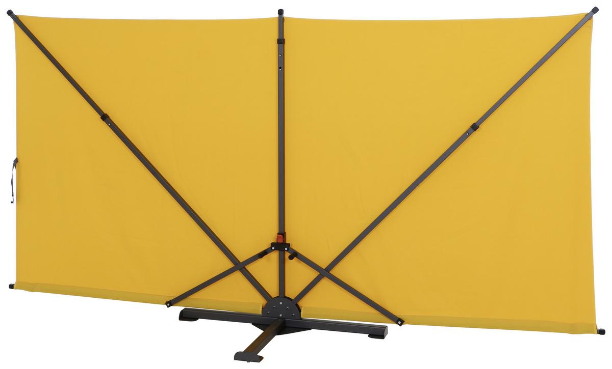 Sichtschutz Anthrazit/Gelb BH: 280 x150 cm - Gelb/Anthrazit, KONVENTIONELL, Textil/Metall (280/150cm) - Siena Garden