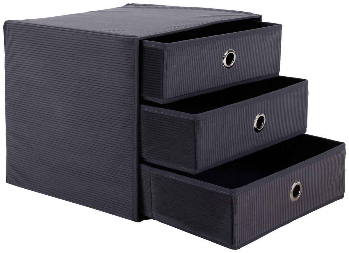 Predalnik Lisa New, Siva - siva, Moderno, karton/tekstil (32/31,5/32cm)