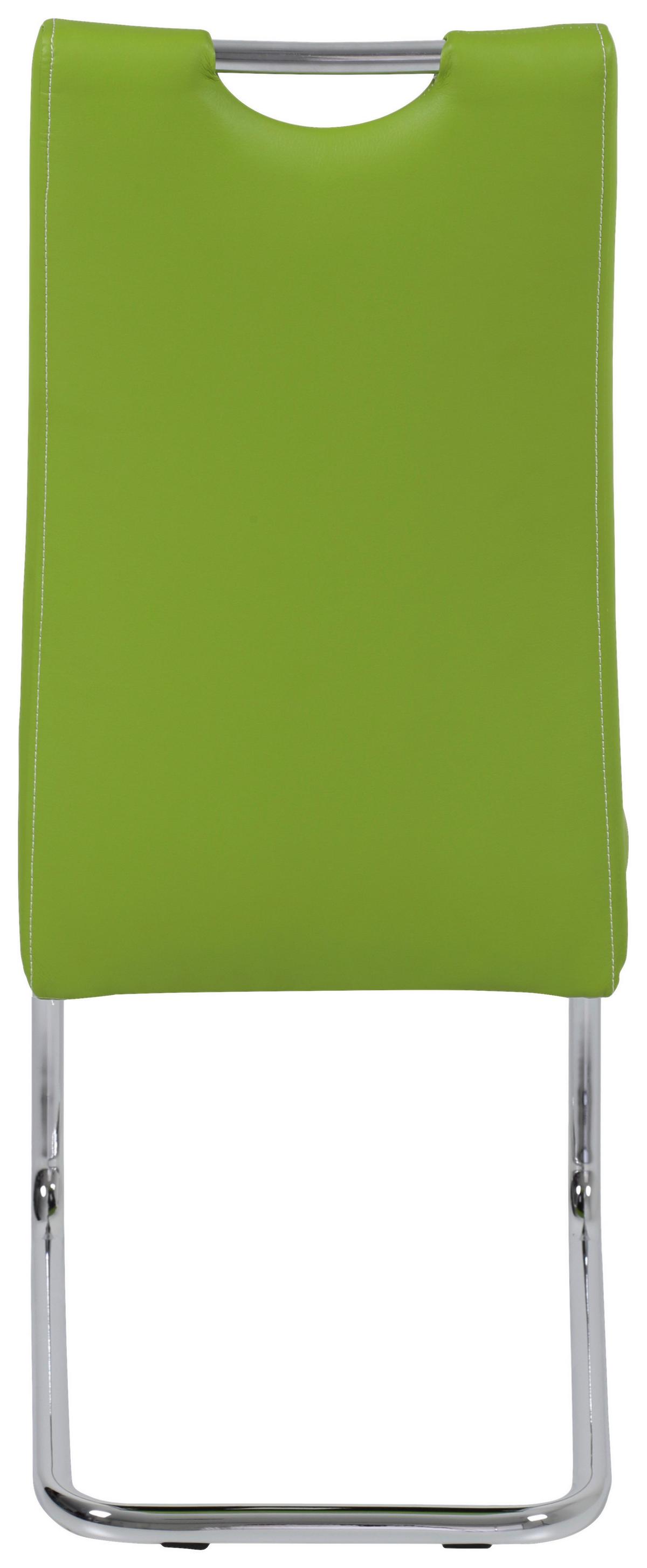 KRZESŁO NA PŁOZIE FLORA S - zielony/biały, Design, metal/tkanina (43/98/59cm) - Carryhome