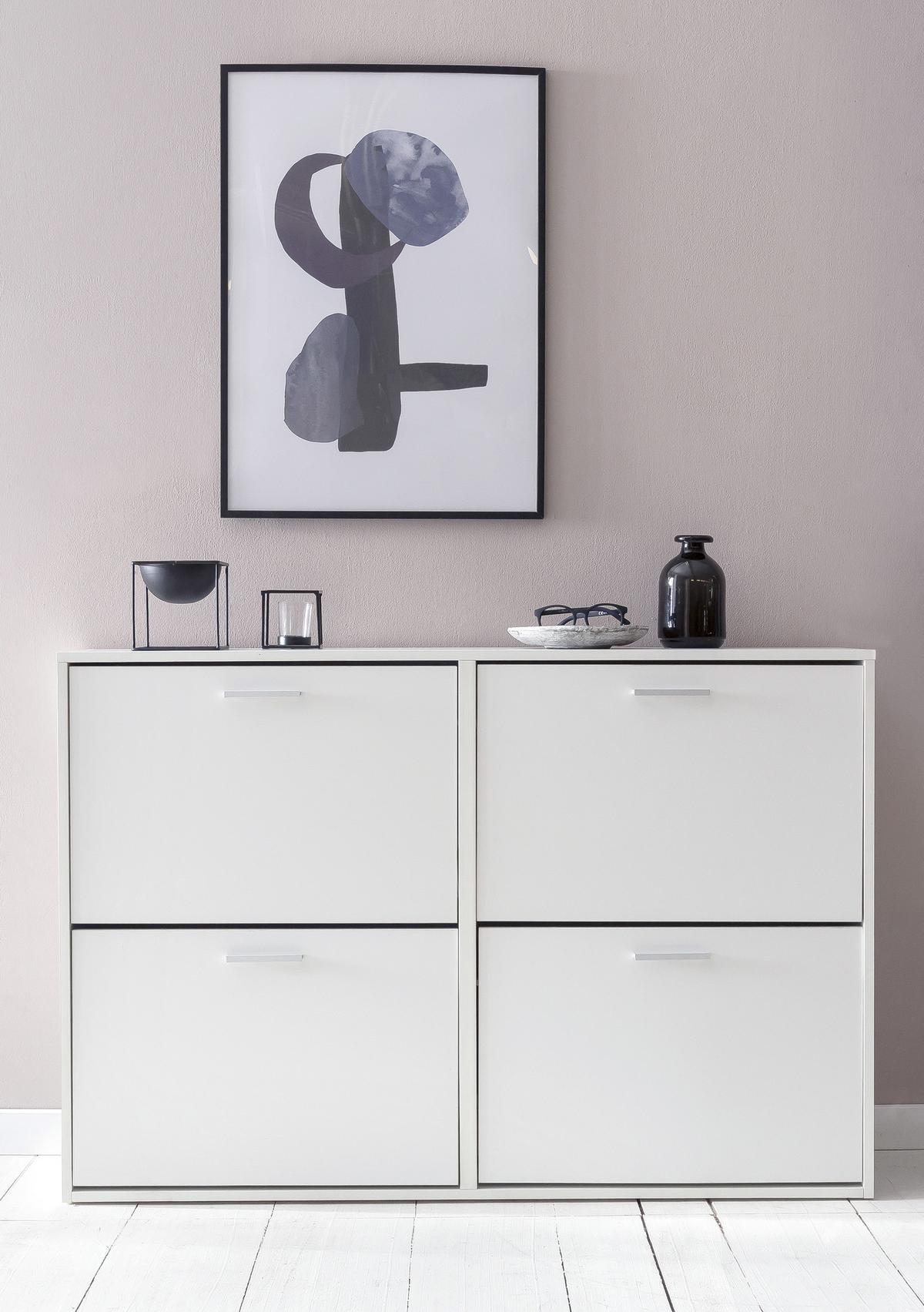 Omara Za Čevlje Sonoma, Bela - srebrne barve/bela, Konvencionalno, kovina/leseni material (120/81/24cm) - MID.YOU