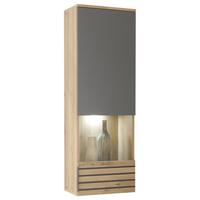 WITRYNA WISZĄCA BZ 5110 - szary/dąb artisan, Design, materiał drewnopochodny/tworzywo sztuczne (40/122/30cm) - MID.YOU