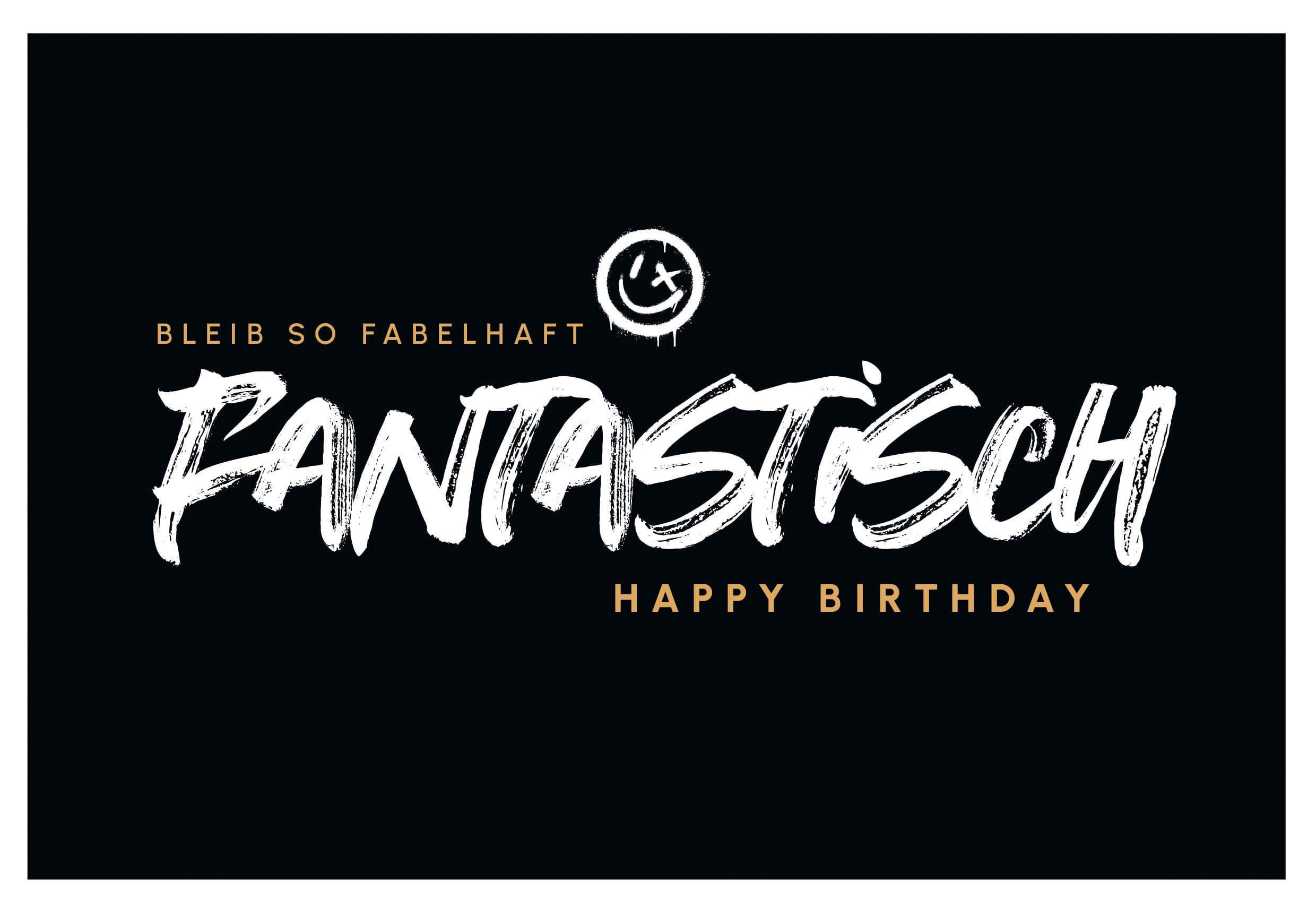 Klappkarte Edelschwarz Happy Birthday - Basics, Papier (18/13cm)