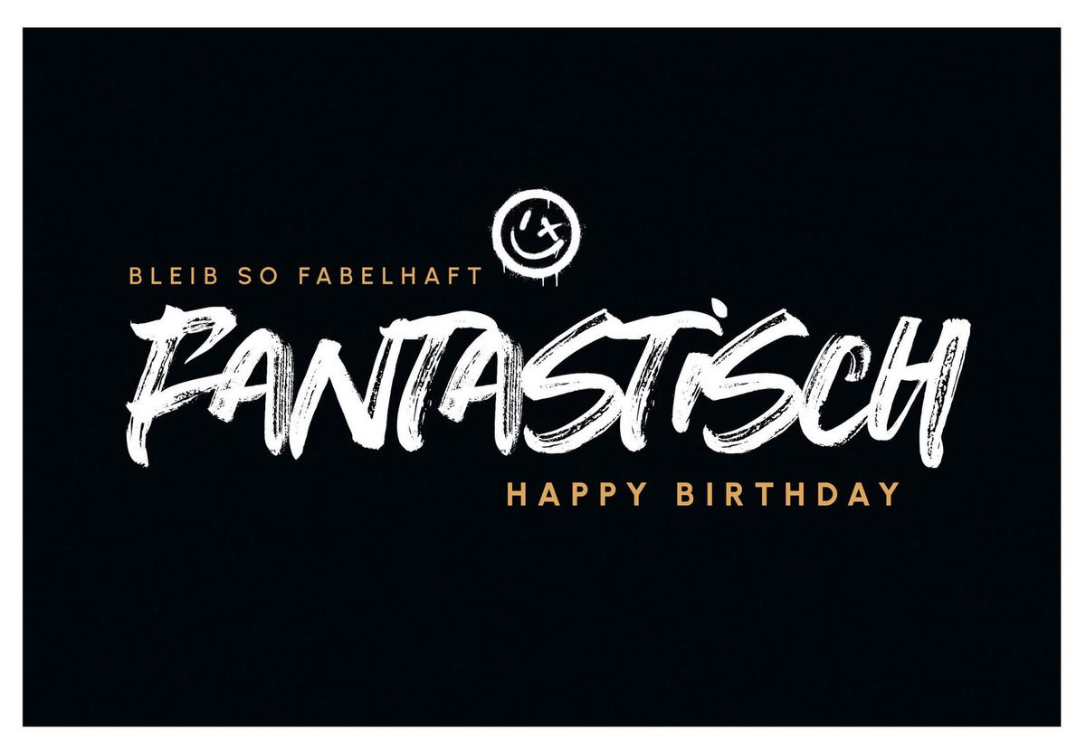 Klappkarte Edelschwarz Happy Birthday - Basics, Papier (18/13cm)