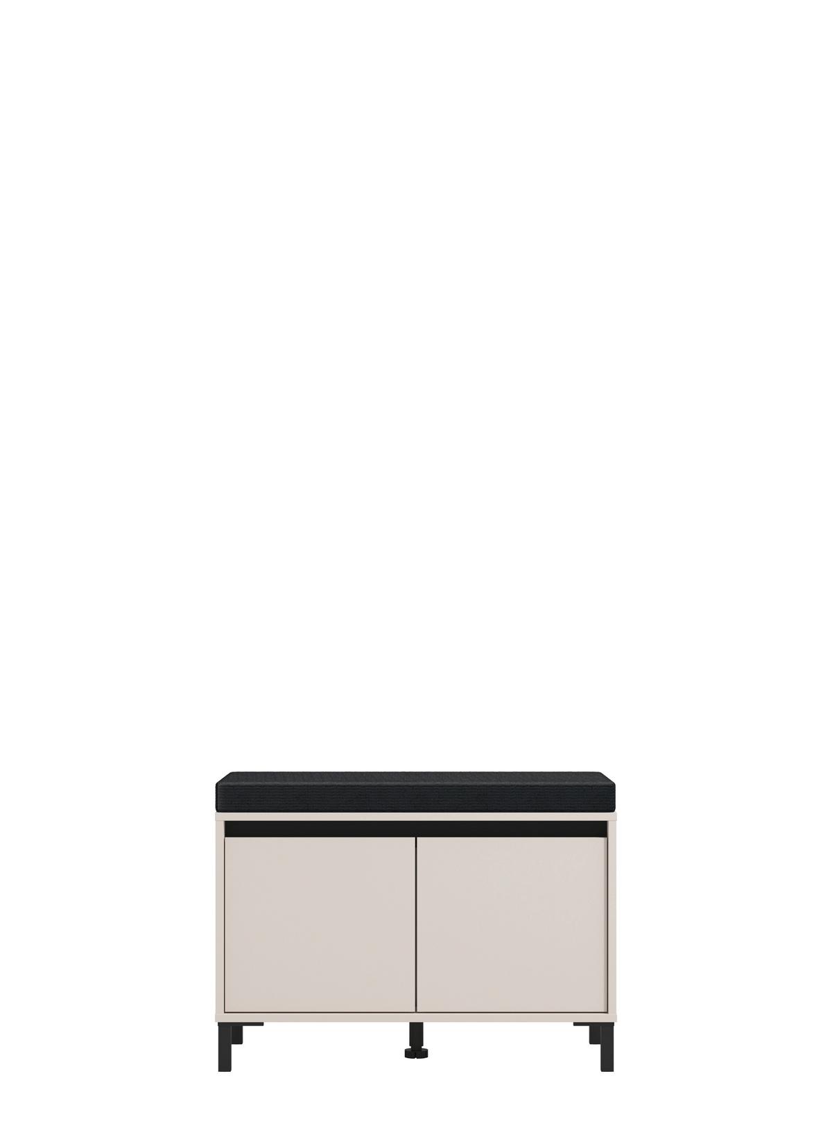 Előszobapad Arran - kasmírszínű/fekete, Modern, faalapú anyag/textil (80/52/40cm)