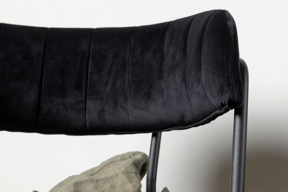 BARHOCKER-SET LUI - Schwarz, Design, Textil/Metall (53/97/49cm) - Livetastic