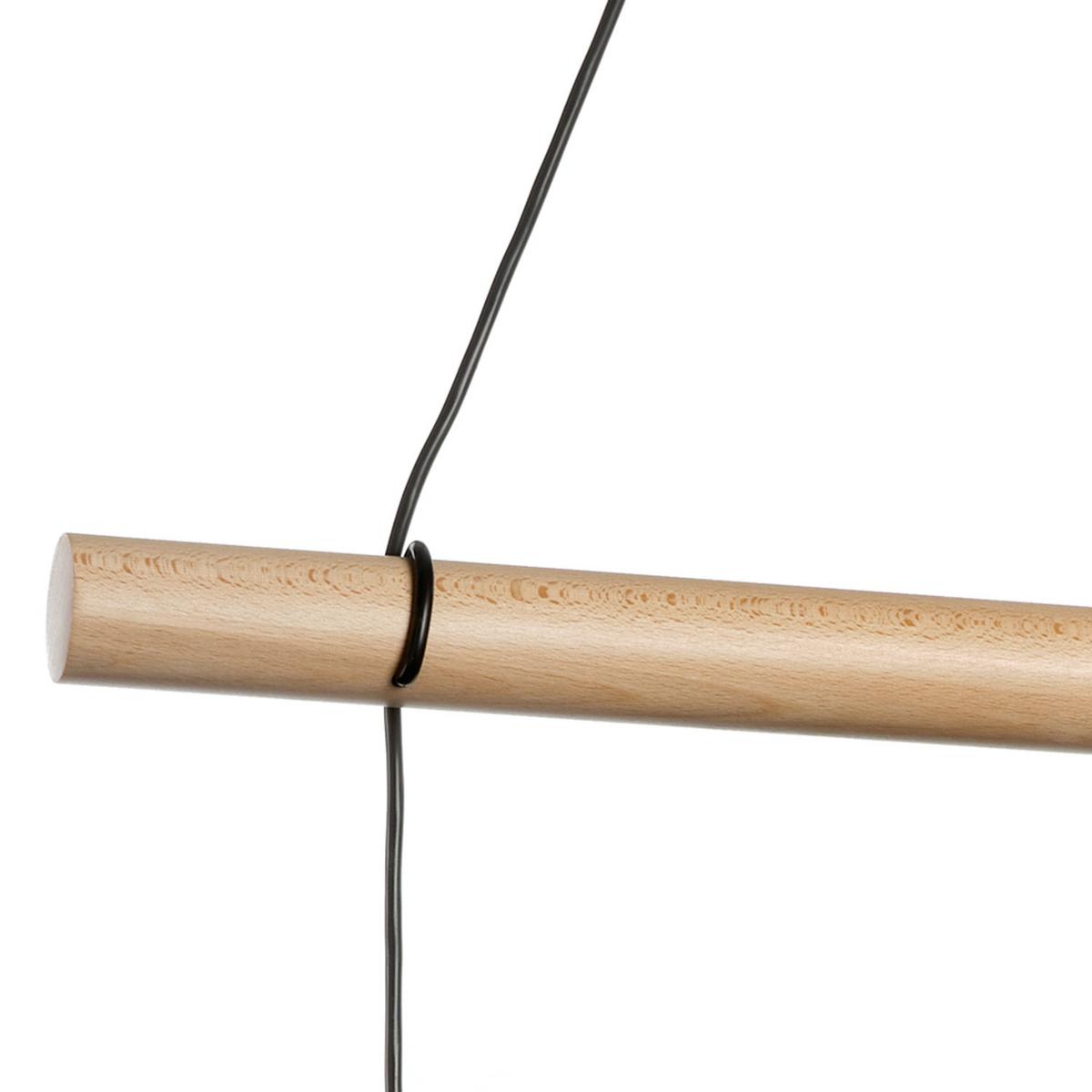 Hängeleuchte Baldo Schwarz/Braun max. 22 Watt - Hellbraun/Schwarz, Basics, Holz/Metall (60/24/90cm)