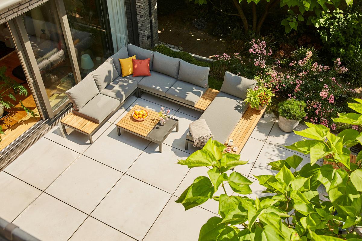 LOUNGESOFA H16600 - Anthrazit/Grau, MODERN, Holz/Textil (172/70/84cm) - Siena Garden