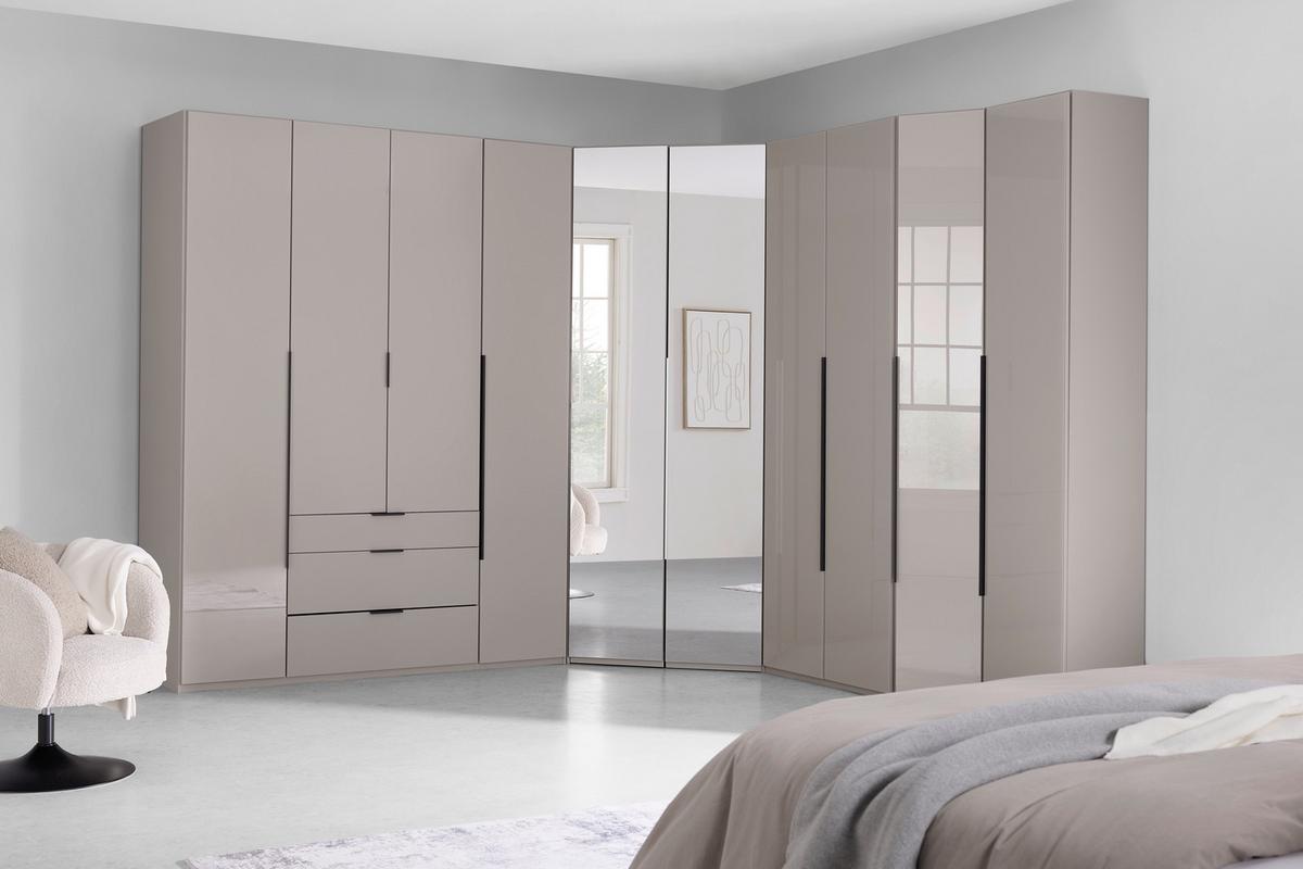 Kosi Ormar New York - sahara/siva, Konvencionalno, staklo/drvni materijal (33/236/58cm) - Premium Living