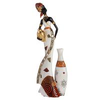 Skulptur Figur Schönheit Imara Orange/Rot/Schwarz/Weiß - Rot/Schwarz, Basics, Kunststoff (16,5/44/9,5cm)