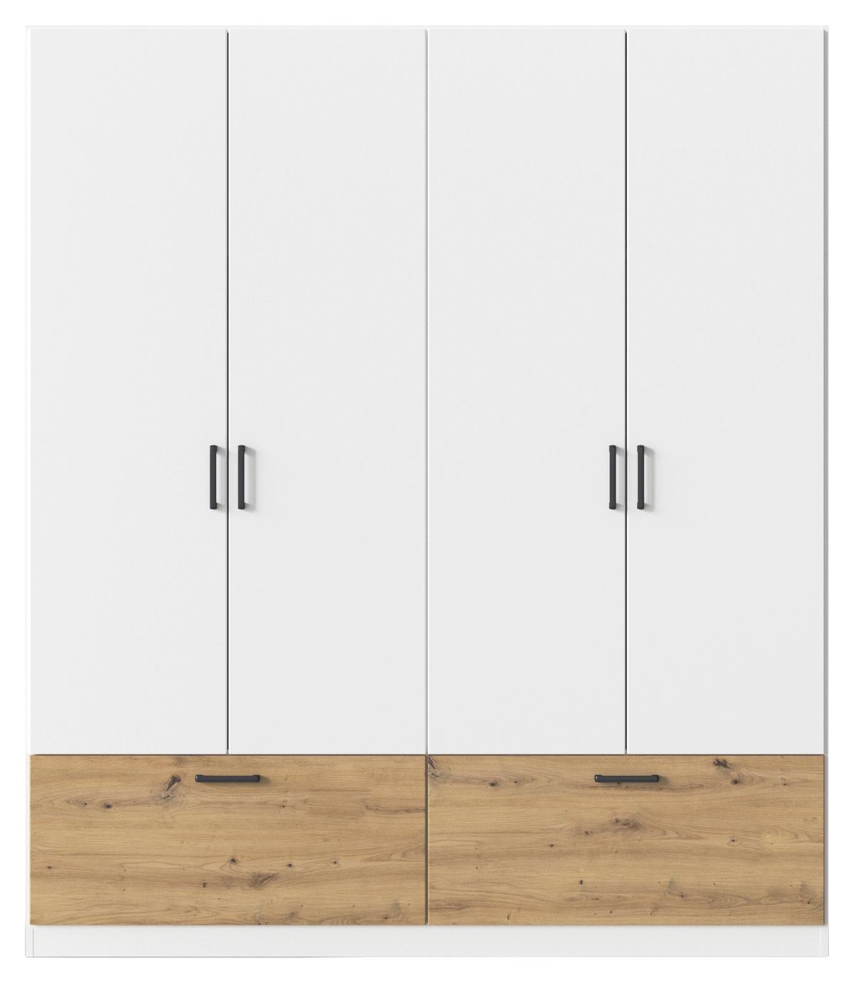 Omara Za Oblačila Bari, Bela, Barva Hrasta - siva/bela, Basics, kovina/leseni material (181/210/54cm) - Boxxx