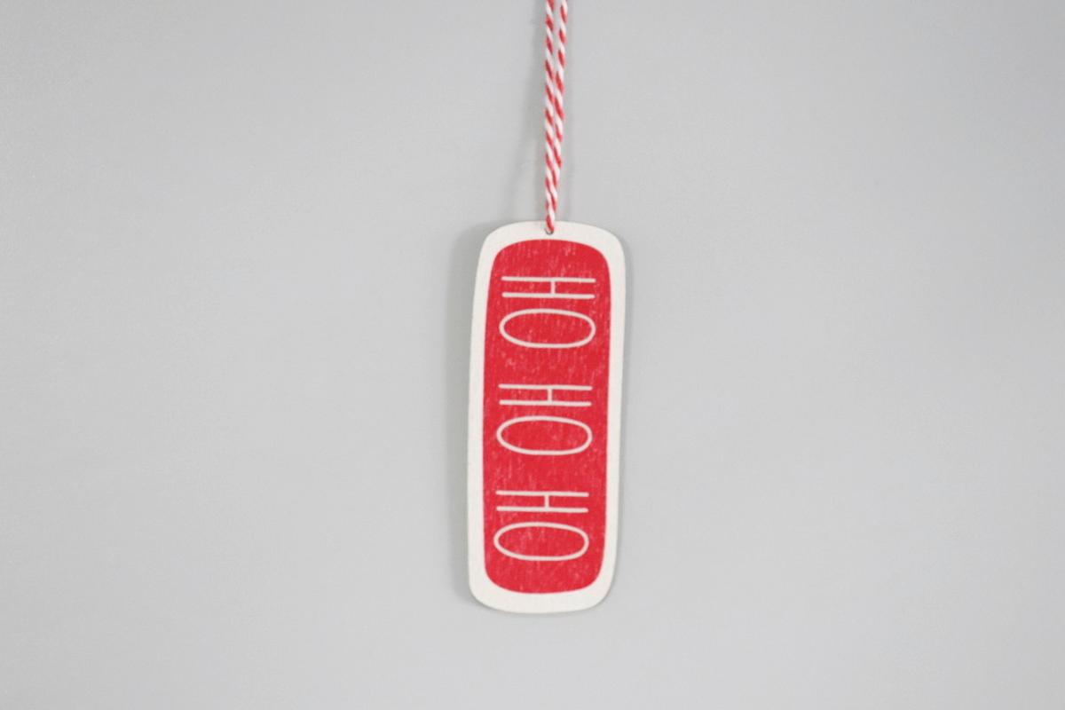 Dekohänger Christmas Rot/weiss - Weiss/Rot, Konventionell, Holzwerkstoff/Textil (4,5/11/0,2cm) - Mömax