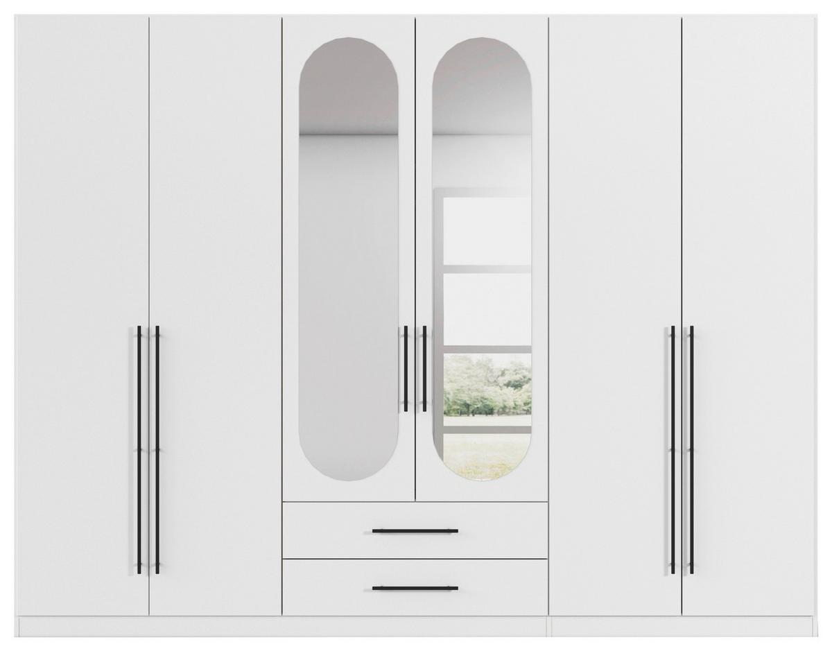 Dulap cu uși rotative VELORA - alb, Konventionell, material pe bază de lemn (271/210/54cm) - Mömax