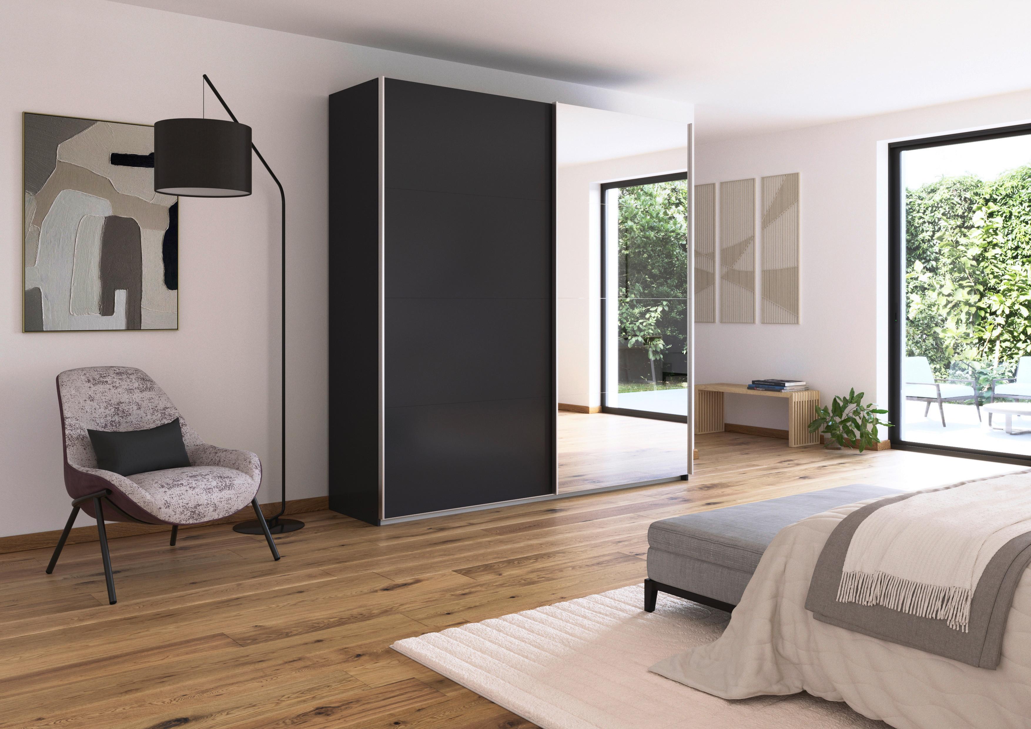 DULAP USI CULISANTE FELDKIRCH - argintiu/antracit, Modern, material pe bază de lemn (225/229/62cm)