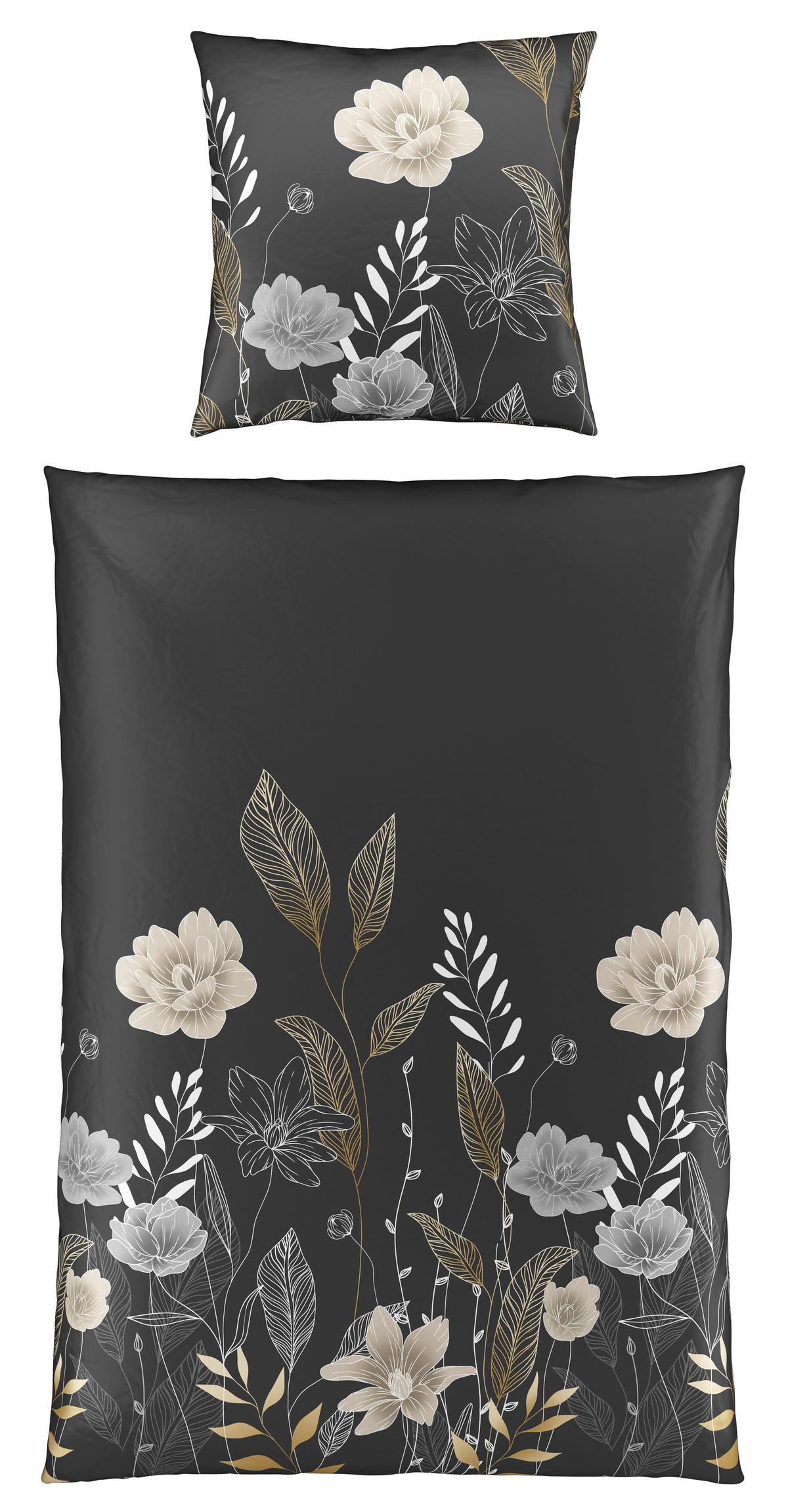 Bettwäsche Nala in Grau ca. 135x200cm - Anthrazit, ROMANTIK / LANDHAUS, Textil (135/200cm) - Mömax