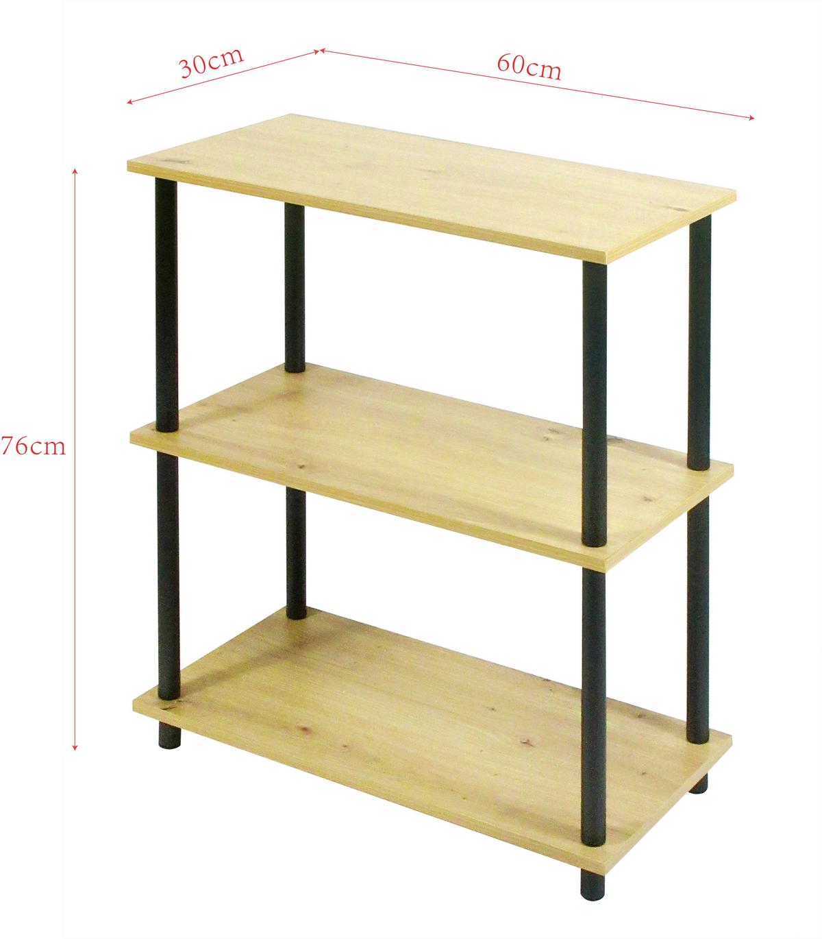 Polica Timilli - prirodne boje/crna, Moderno, drvni materijal/metal (60/76/30cm) - Modern Living