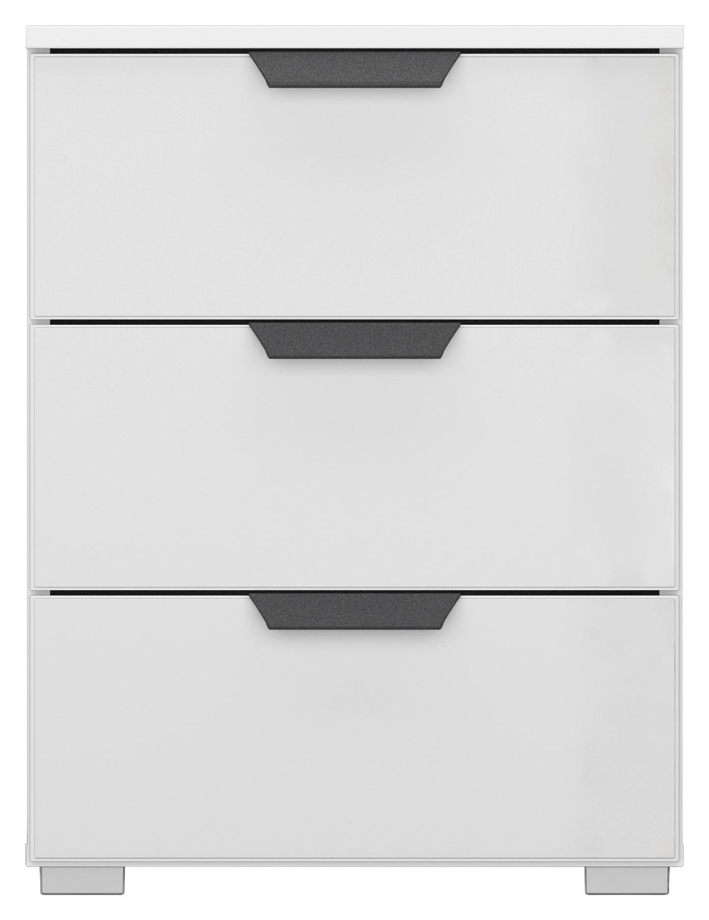NOPTIERA ARTEMIS - alb/alb lucios intens, Modern, sticlă/material pe bază de lemn (47/62/42cm) - Modern Living