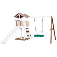 SPIELTURM A025.123.91 - Braun/Weiß, KONVENTIONELL, Holz/Kunststoff (356,6/241,9/349cm) - Ambia Garden