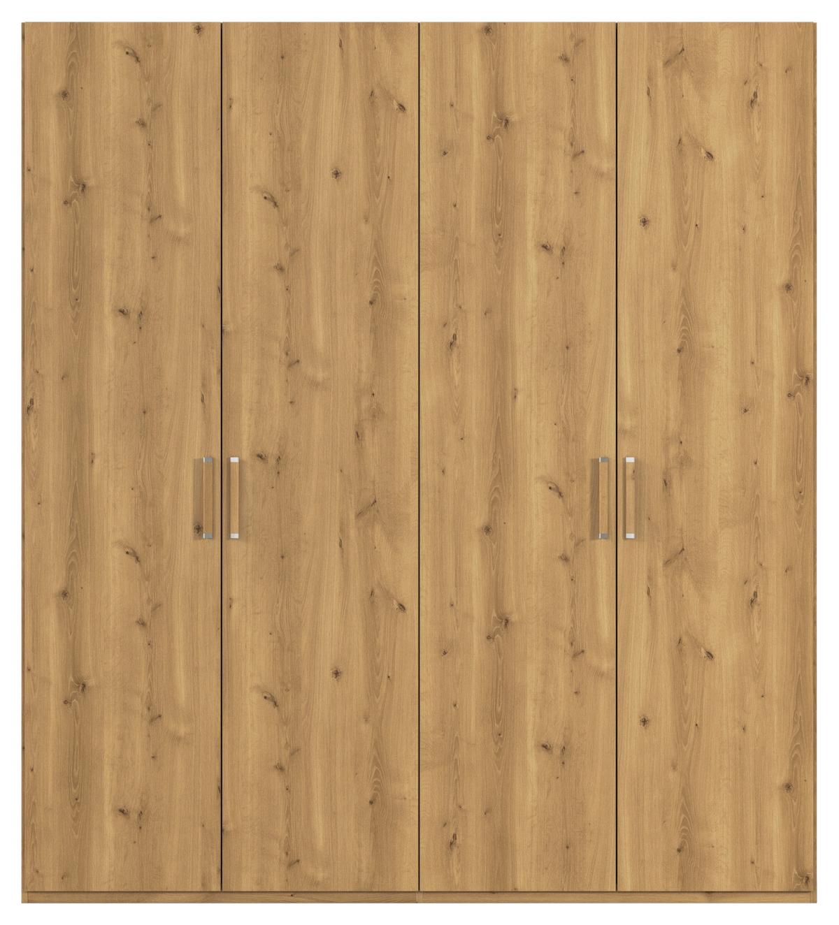 Omara S Klasičnimi Vrati Evelyn, Barva Hrasta - srebrne barve/barve hrasta, Design, umetna masa/leseni material (201/223/60cm) - Novel