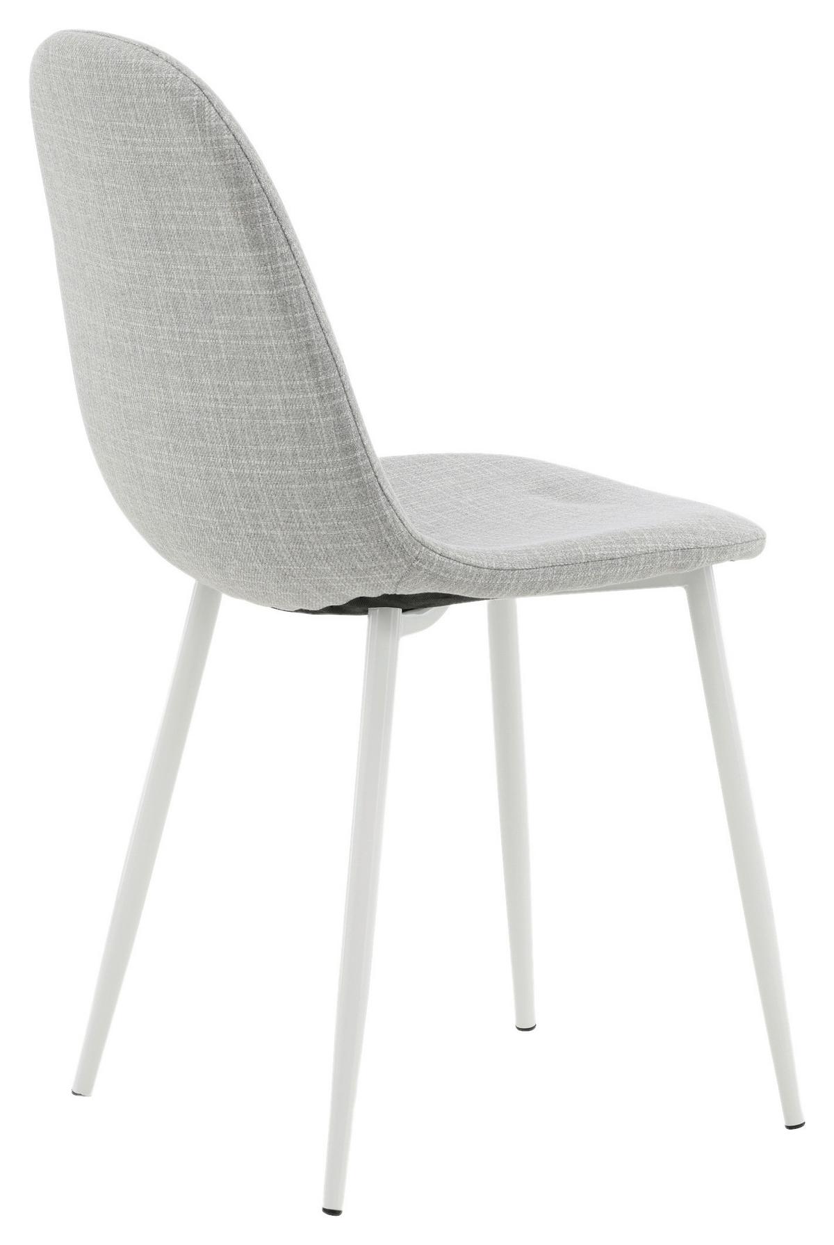 STUHL-SET POLAR - Hellgrau/Weiß, Design, Textil/Metall (44/87/53cm) - Livetastic