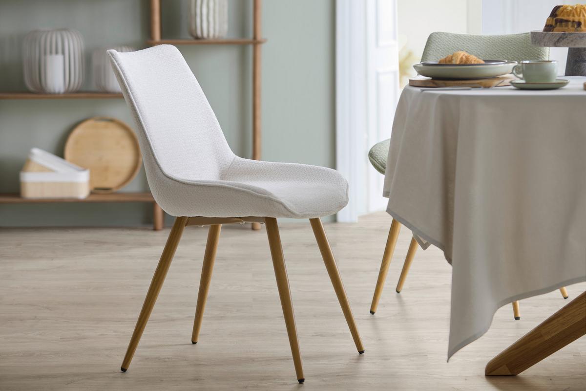 Stuhl Lou Beige/Eichefarben - Eichefarben/Beige, MODERN, Holz/Textil (52/84/60cm) - Mömax
