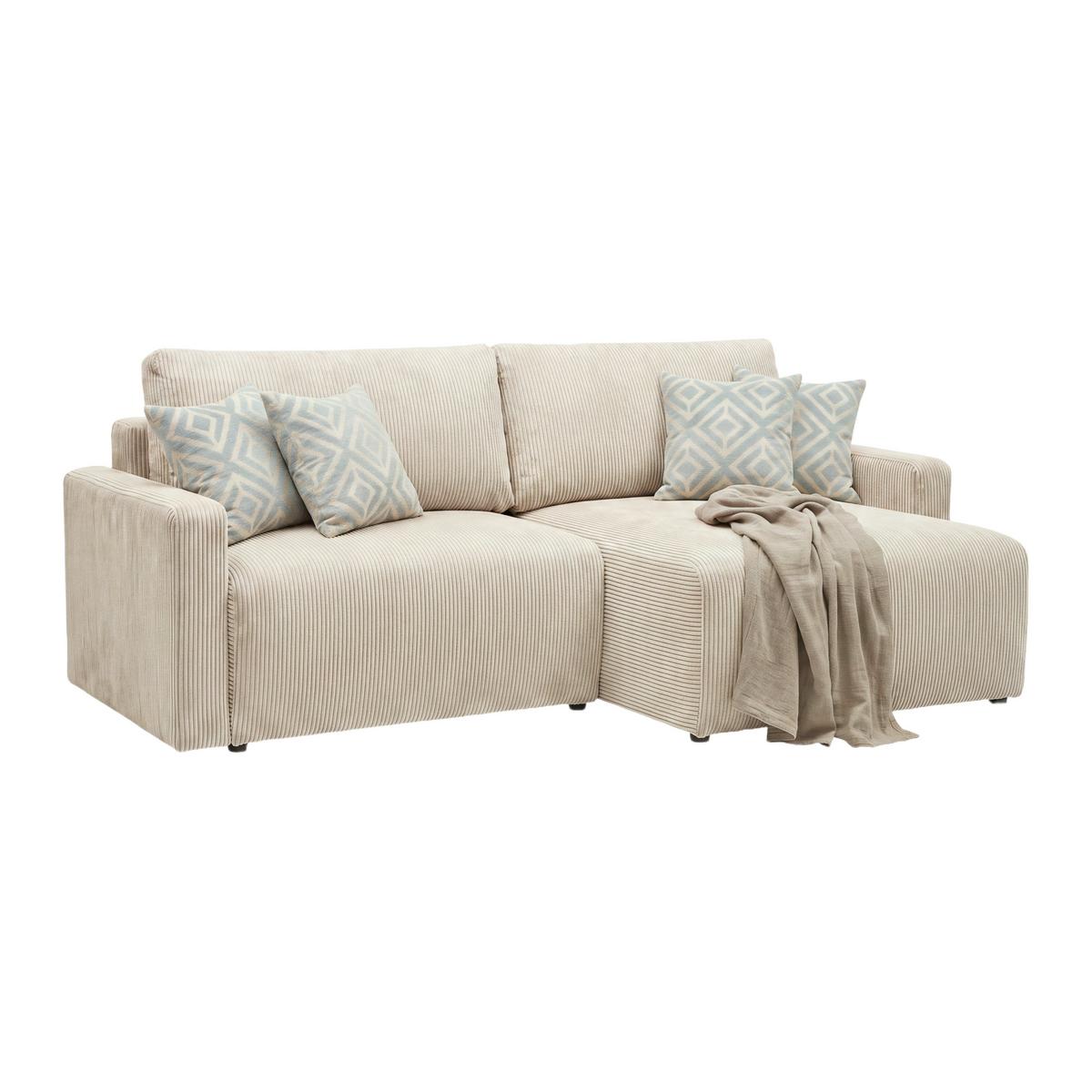Ecksofa Dave  -Top- -Based- - Creme, Modern, Textil (227/146cm) - Based