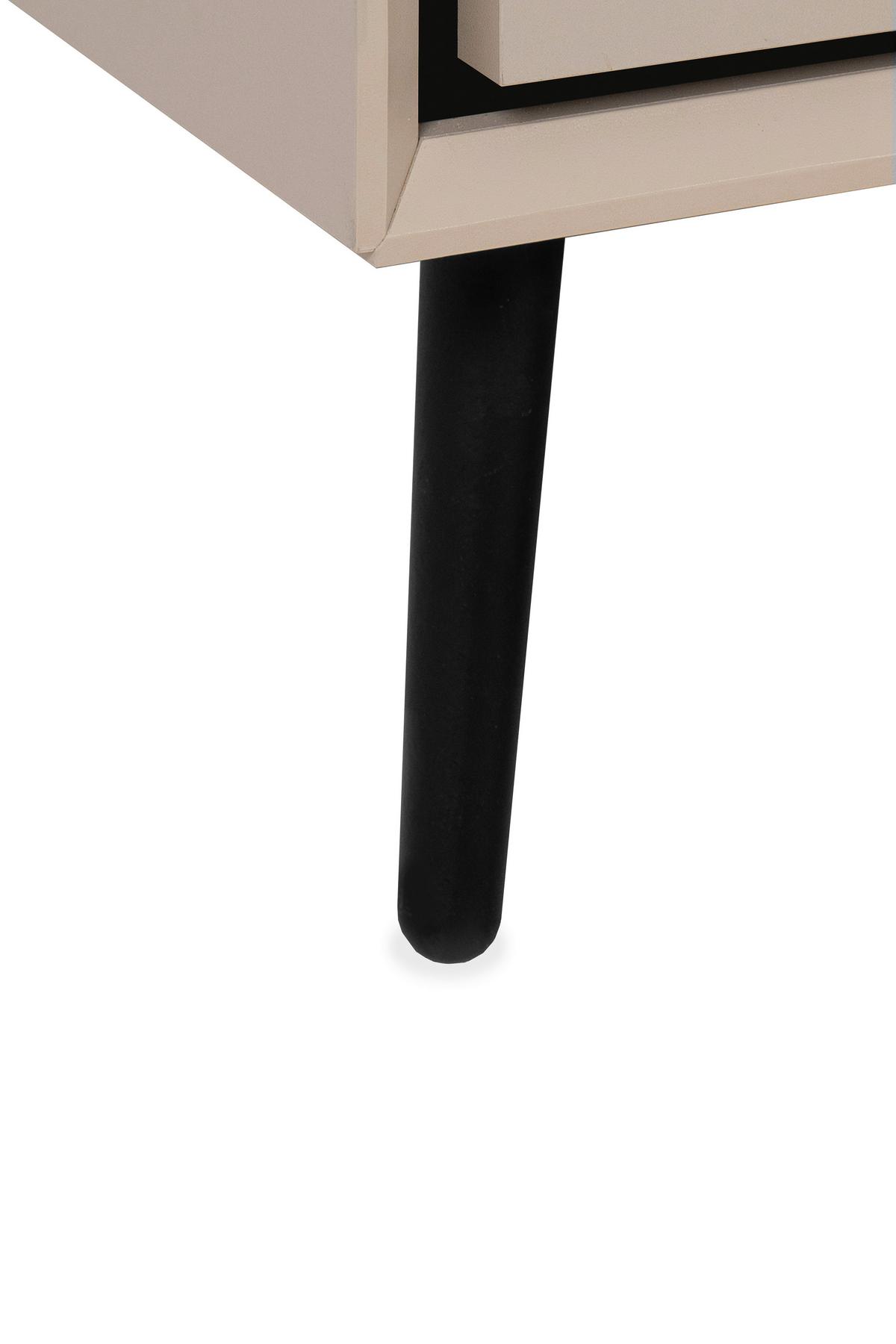 Široka Komoda Arona, Peščena Barva, Črna - črna/peščene barve, Konvencionalno, kovina/umetna masa (175/90/38cm) - Livetastic