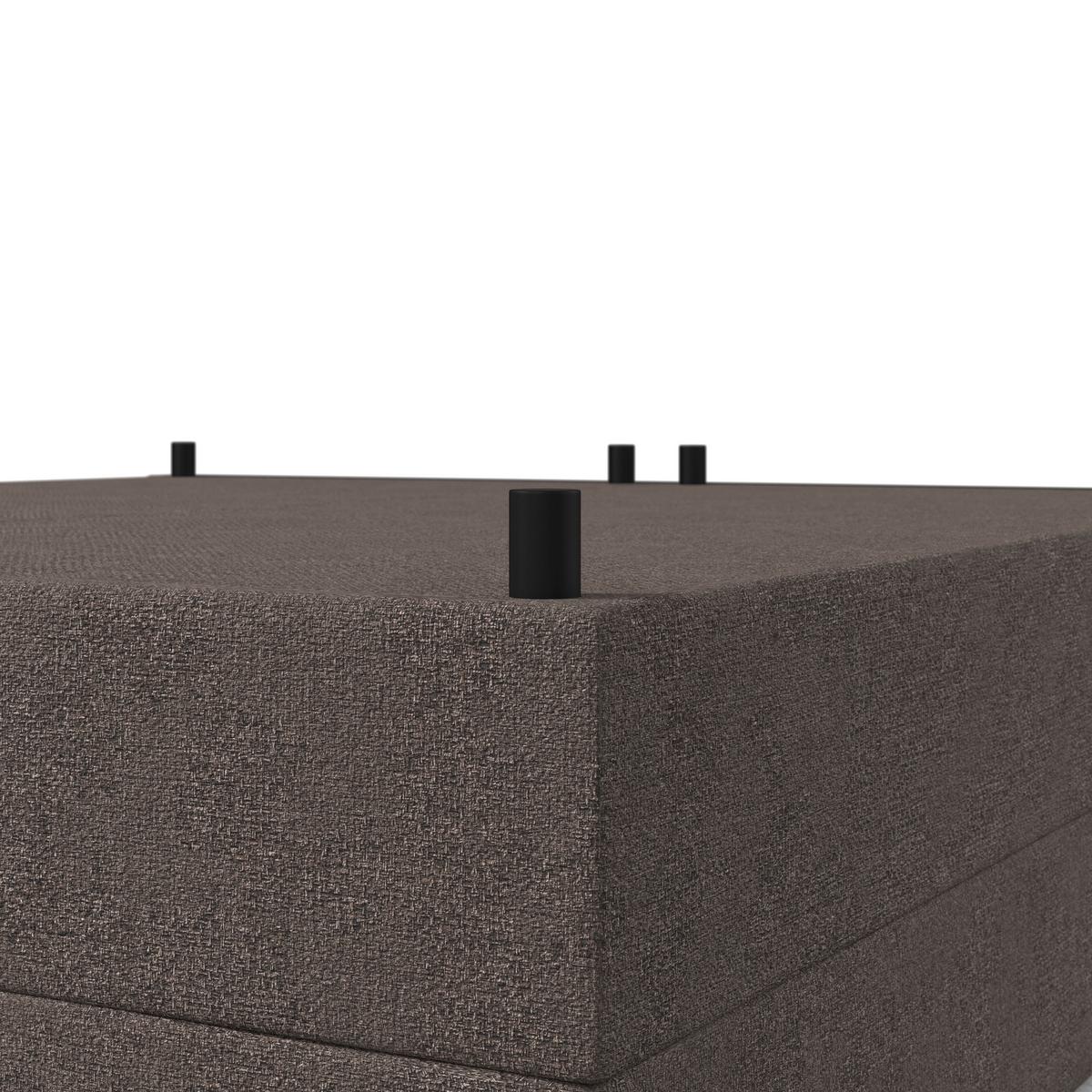 Boxbett Lily Mokka ca. 180x200 cm mit Topper - Schwarz/Mokka, MODERN, Holz/Textil (180/200cm) - Bessagi Home