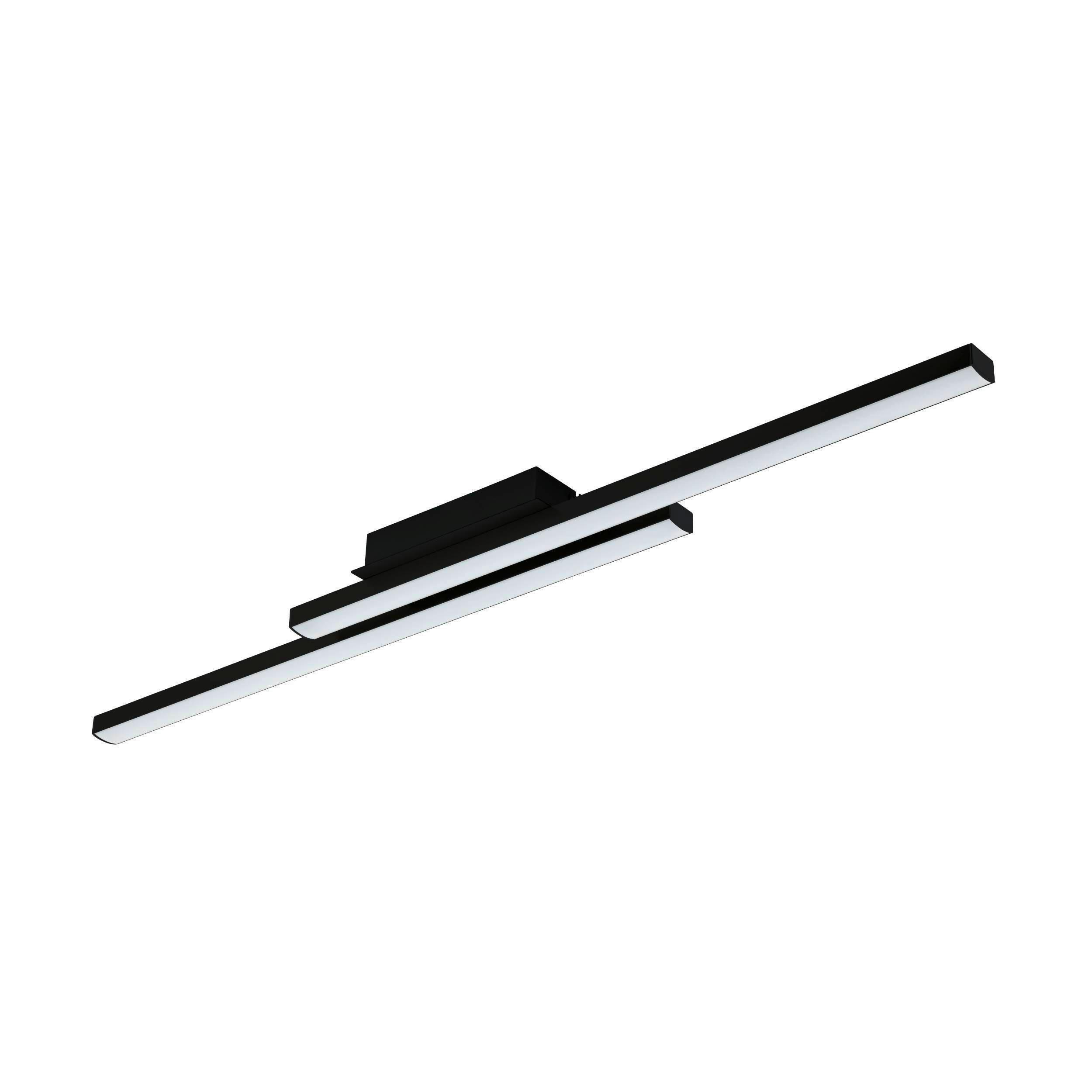 Deckenleuchte Fraioli Schwarz/Weiß max. 16 Watt - Schwarz/Weiß, Design, Kunststoff/Metall (105,5/12/6,5cm) - Eglo