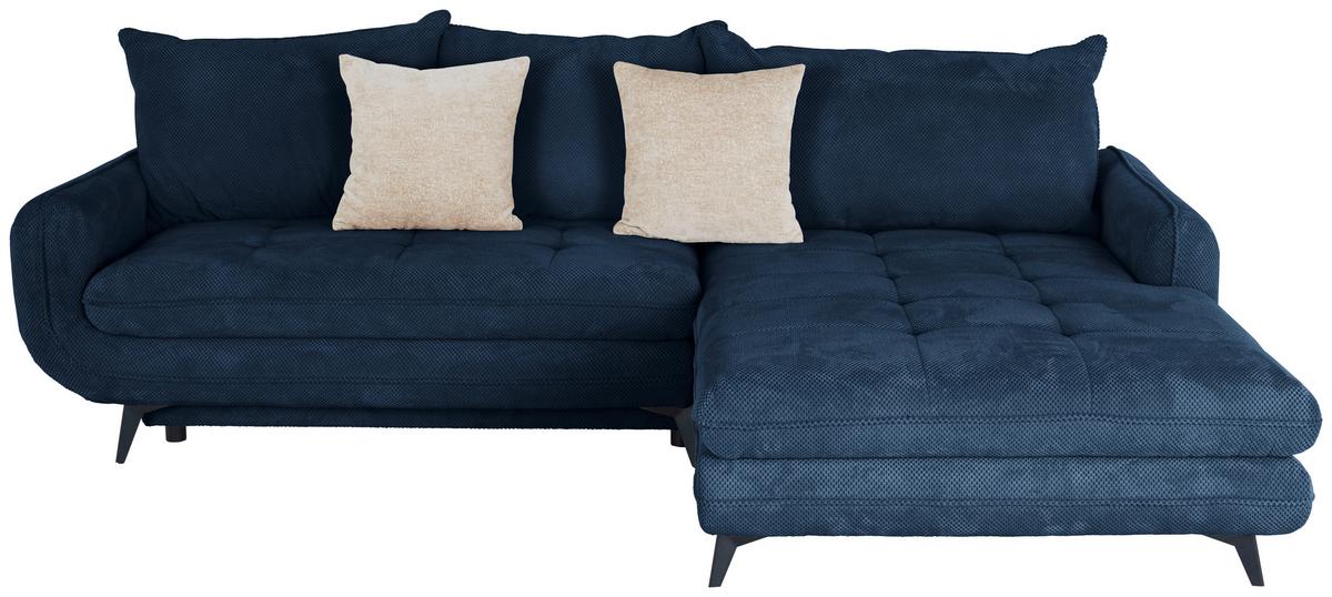 Coltar WAVE - albastru închis, Modern, lemn/metal (266/189cm) - Modern Living