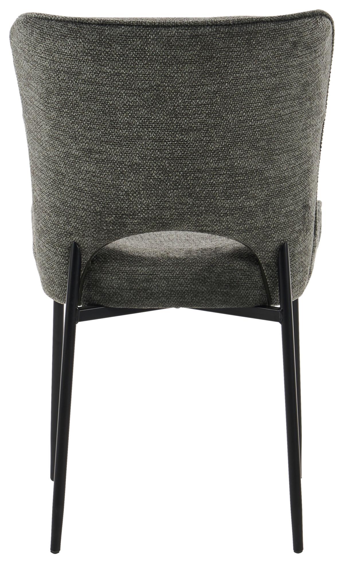 Stuhl Johanna Grün - Schwarz/Grau, MODERN, Textil/Metall (49/84/60cm) - Mömax