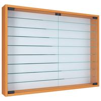 Viseča Vitrina Mandosa Xxl, Bukev - črna/barve bukve, Moderno, steklo/leseni material (80/60/10cm) - MID.YOU