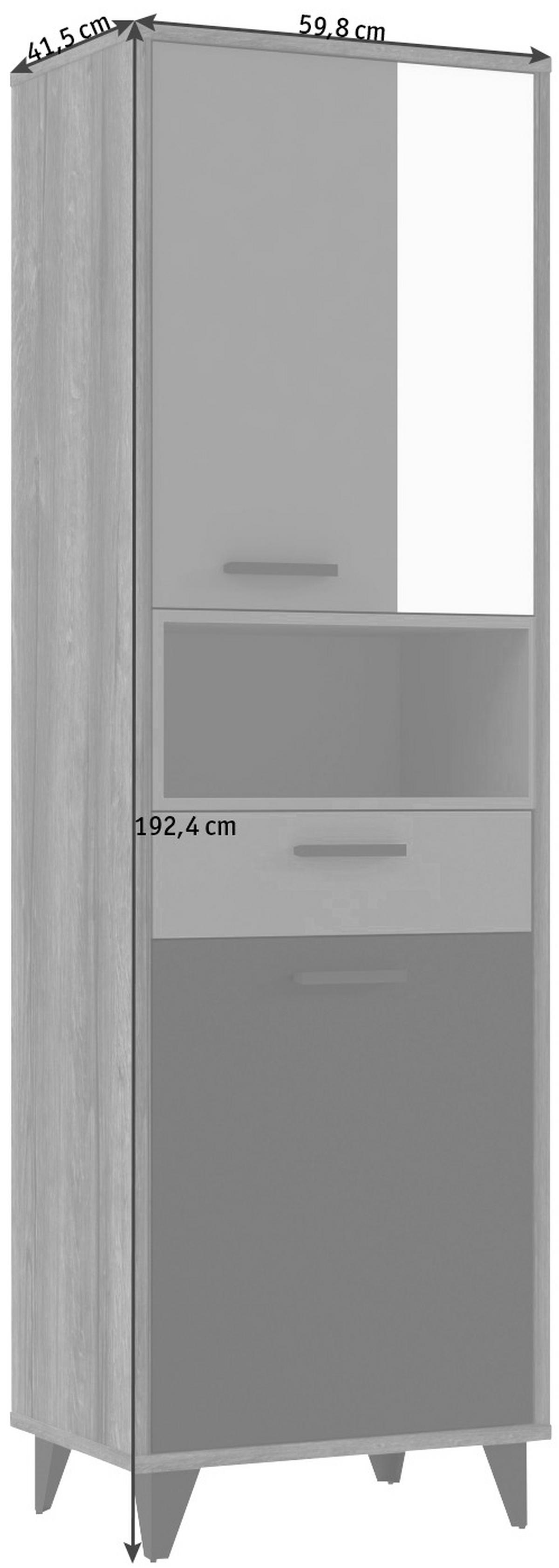 Regal Raven, Večbarvno - temno siva/siva, Design, kovina/umetna masa (60/192/42cm) - Carryhome