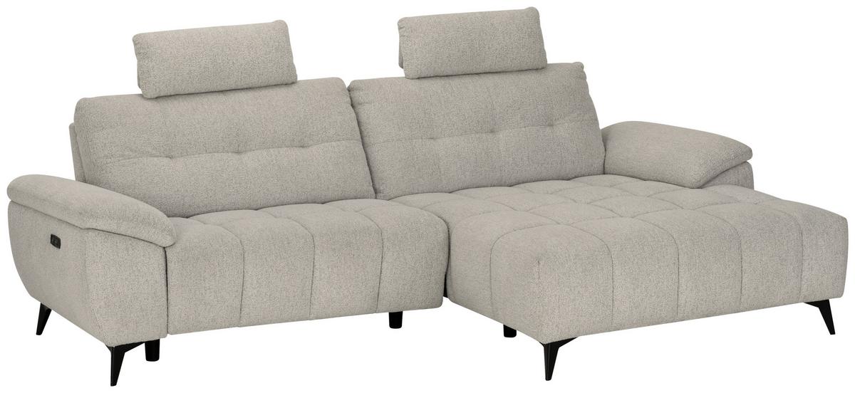 Sedežna Garnitura Venice, Desna - črna/bela, Moderno, kovina/tekstil (268/107/156cm) - Premium Living