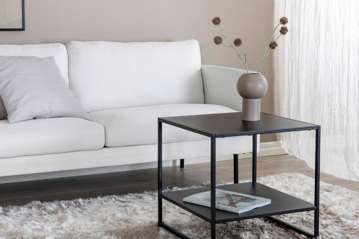 2-SITZER-SOFA ZOOM - Creme/Schwarz, Design, Textil/Metall (180/78/80cm) - Livetastic