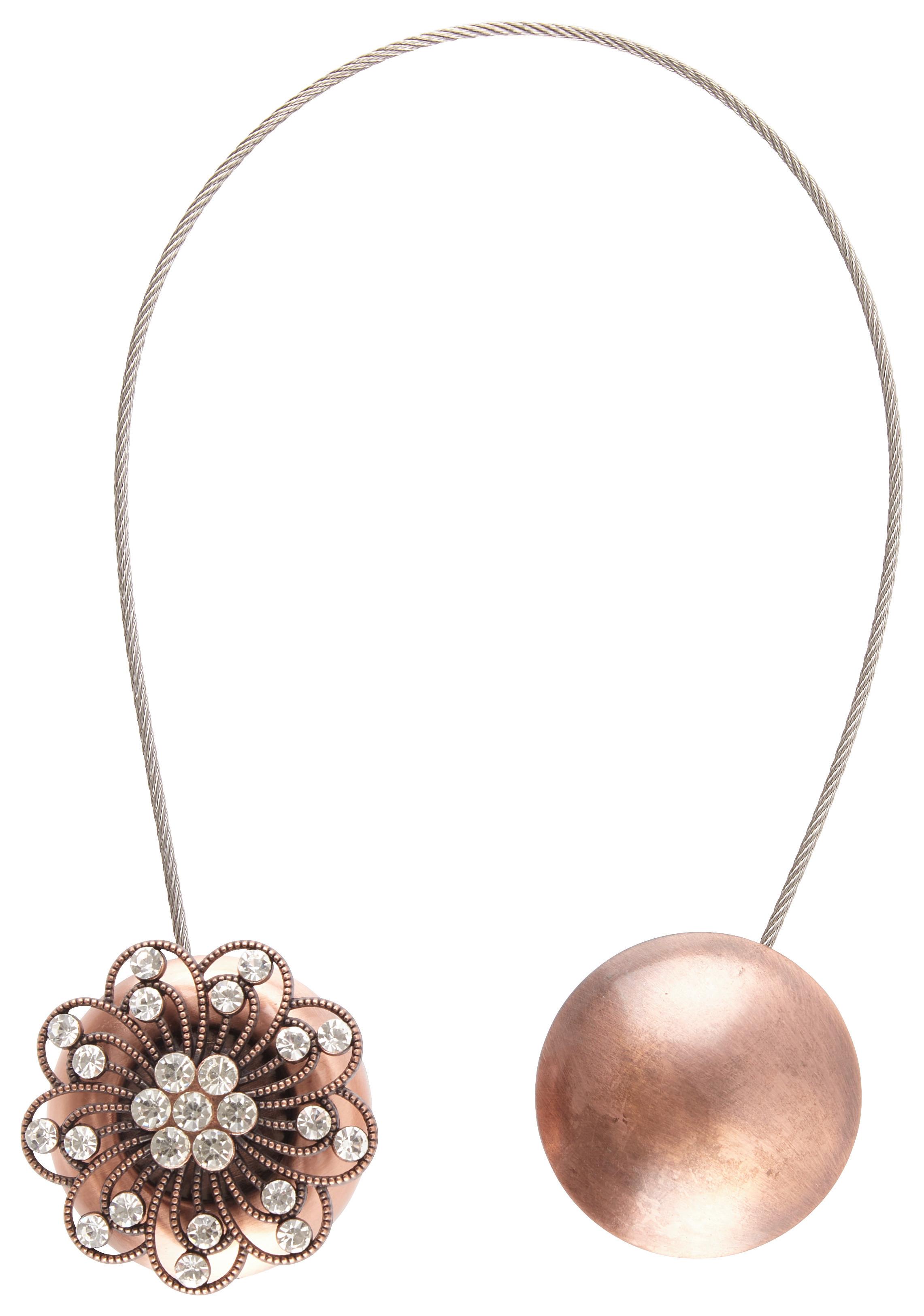 Raffhalter Sparkles in Broze Ø ca. 4cm - Bronzefarben, ROMANTIK / LANDHAUS, Metall (4cm) - Modern Living