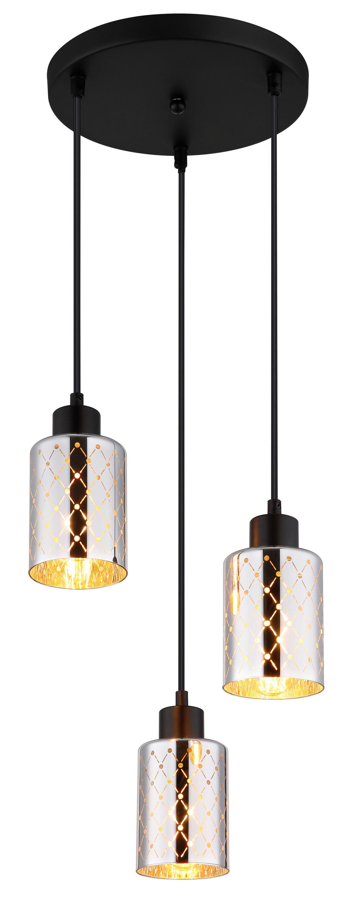 HÄNGELEUCHTE 54316-3HR  ALONSO - Klar/Chromfarben, Basics, Glas/Kunststoff (29/120cm) - Globo