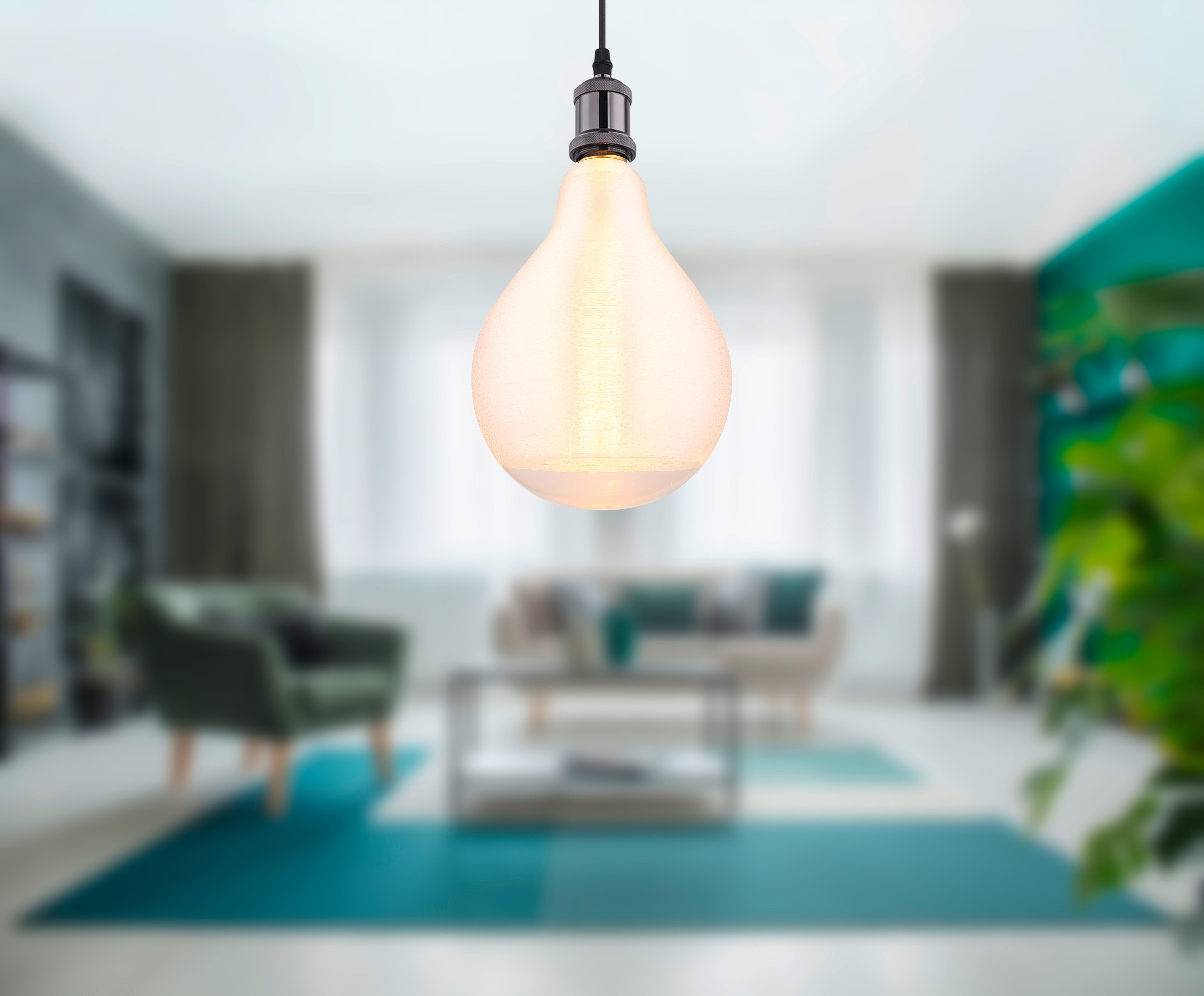 Led-sijalka 11537 - prozorno/barve medenine, Basics, kovina/steklo (13/21cm) - Globo