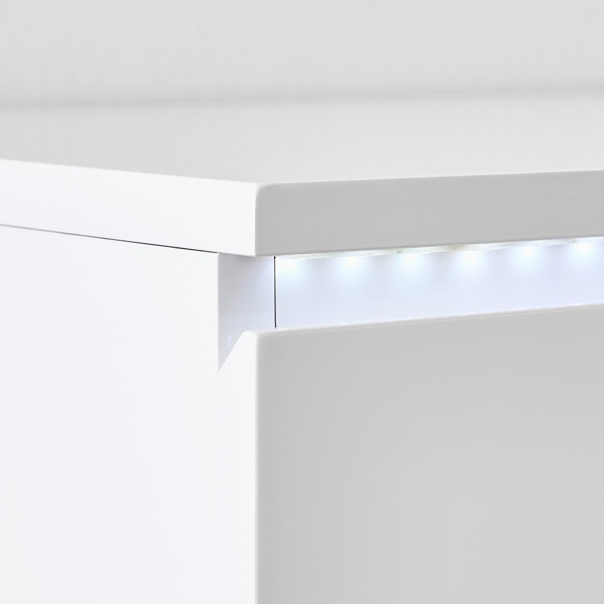 KOMODA NISKA HANGMEN - biały wysoki połysk, Trend, materiał drewnopochodny (180/30/33cm) - Xora