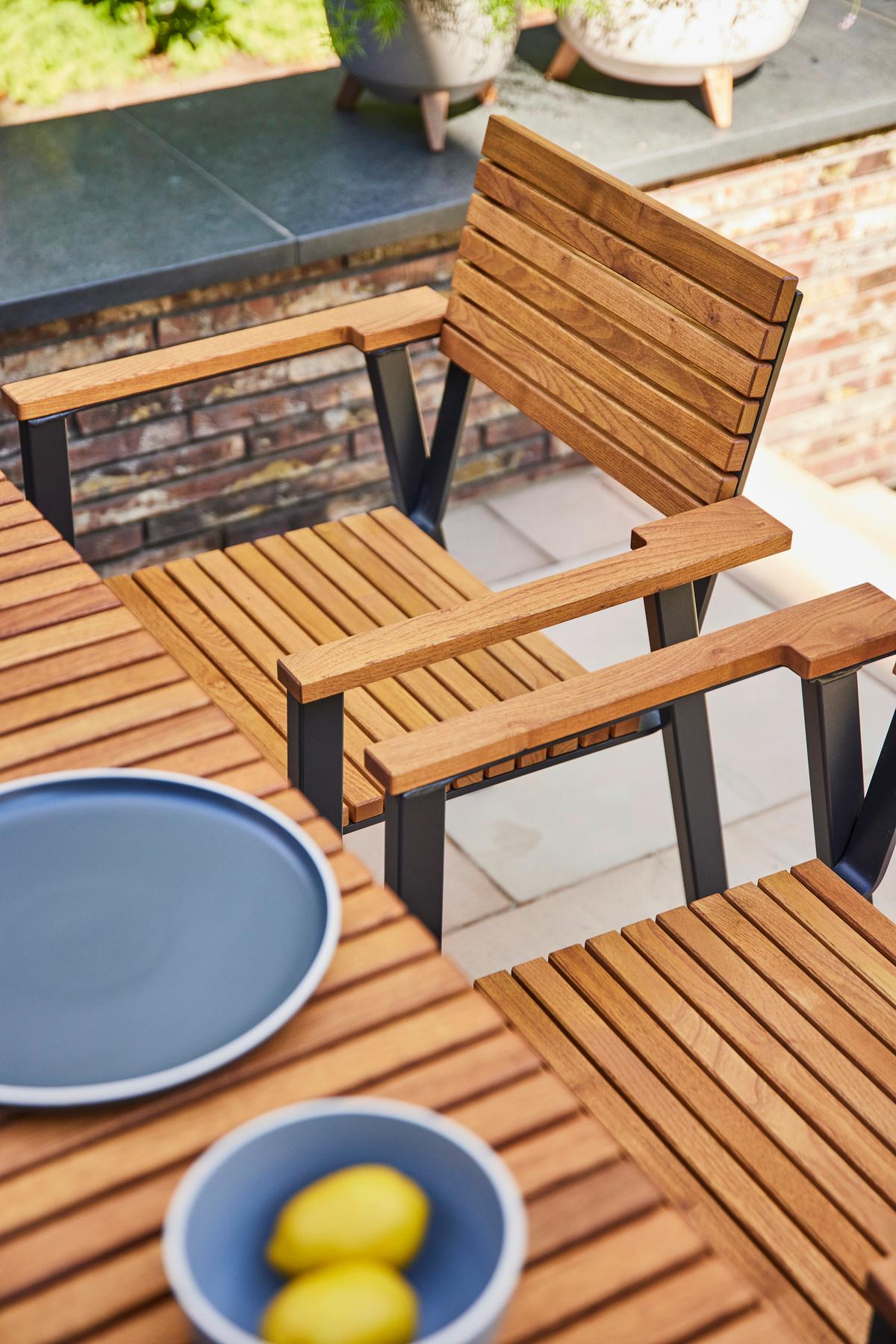 STAPELSESSEL N86392 - Anthrazit/Robinienfarben, KONVENTIONELL, Holz/Metall (60/83/58,5cm) - Siena Garden