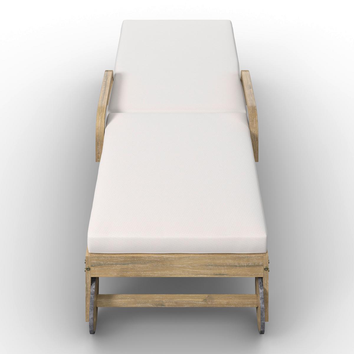 Ležaljka Elja - siva/boje bagrema, Moderno, drvo/tekstil (200/90/75cm) - Bessagi Garden