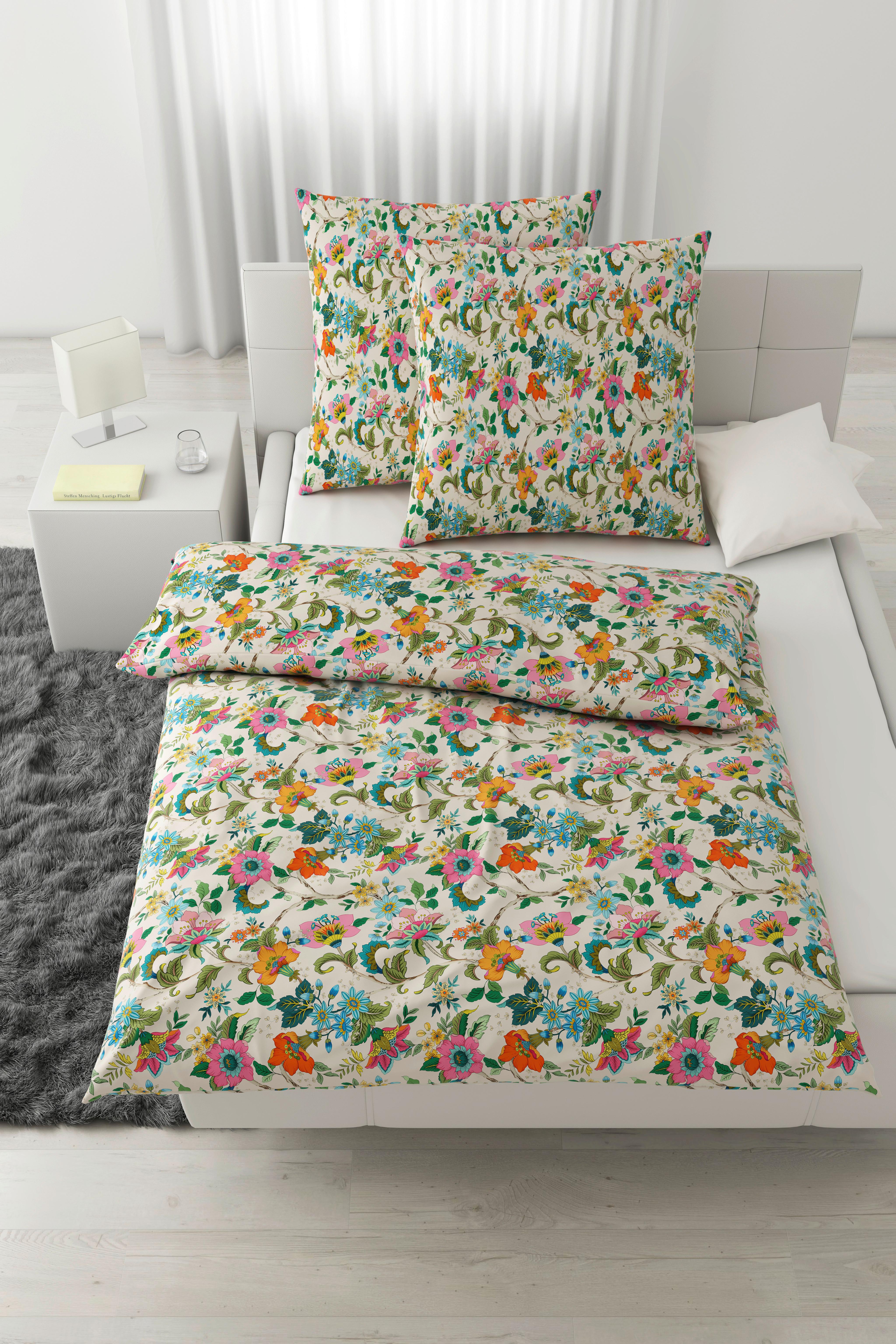 Bettwäsche Kamia Allover XXL Rosa/Türkis ca. 200x200cm - Türkis/Rosa, ROMANTIK / LANDHAUS, Textil (200/200cm) - Mömax