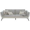Bigsofa Trendy Silberfarben - Silberfarben/Schwarz, MODERN, Holzwerkstoff (260/93/124cm) - Premium Living