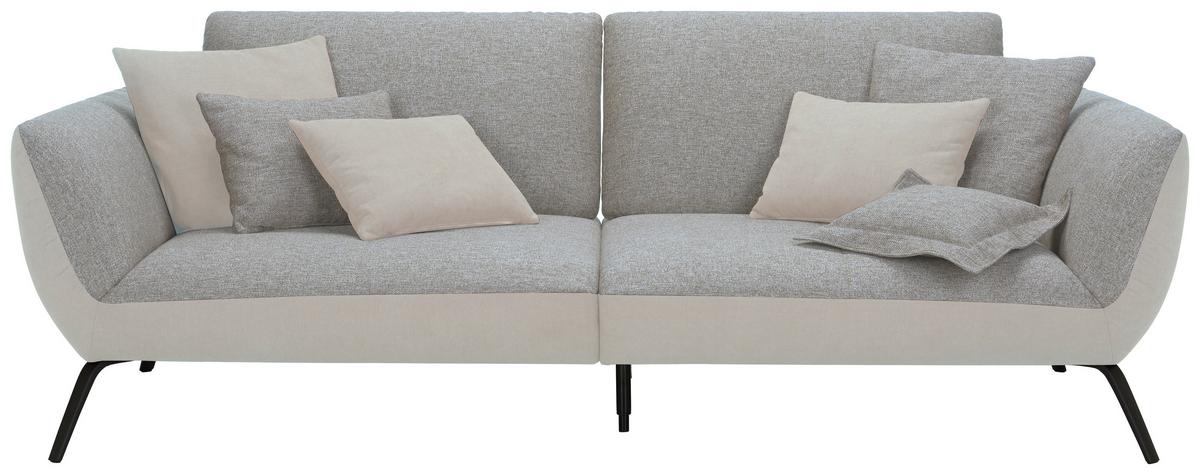 Bigsofa Trendy Silberfarben - Silberfarben/Schwarz, MODERN, Holzwerkstoff (260/93/124cm) - Premium Living