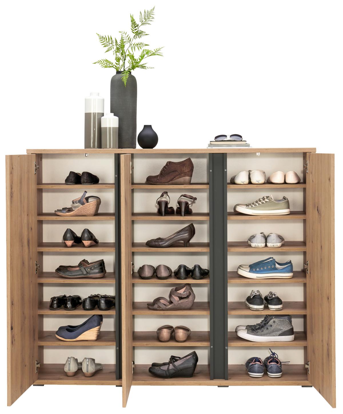 SZAFKA NA BUTY LIV - kolor dębowy, Konventionell, materiał drewnopochodny (145/120/34cm) - Xora