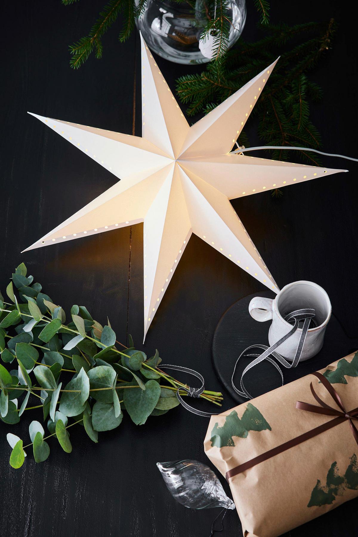 Dekostern Lively Pendant Star Weiß max. 6 Watt - Weiß, Basics, Papier (16/60/60cm) - Markslöjd