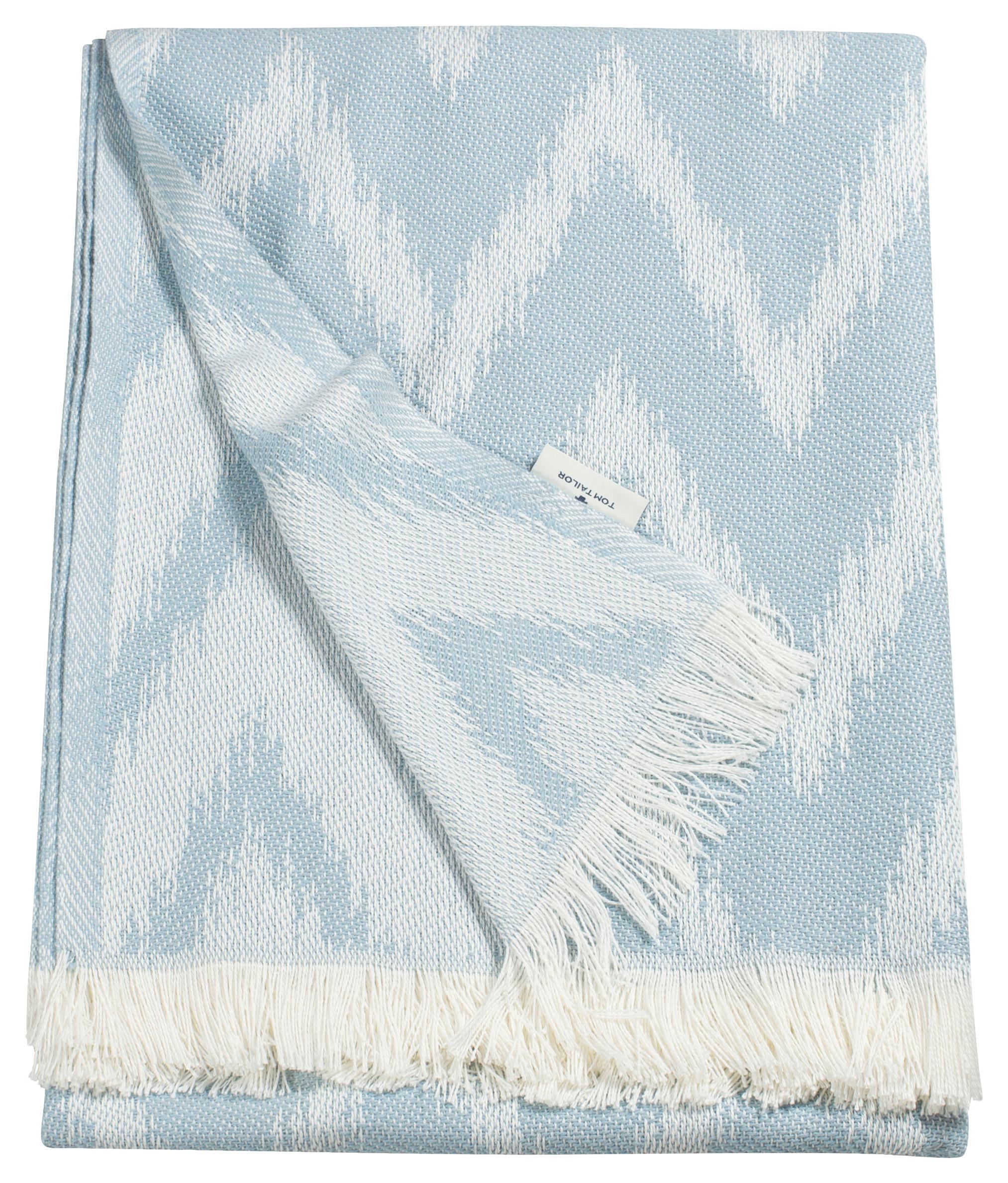 PLED T-ZIG ZAG 75311-084-140-180 - biały/jasnoniebieski, Konventionell, tkanina (140/180cm) - Tom Tailor