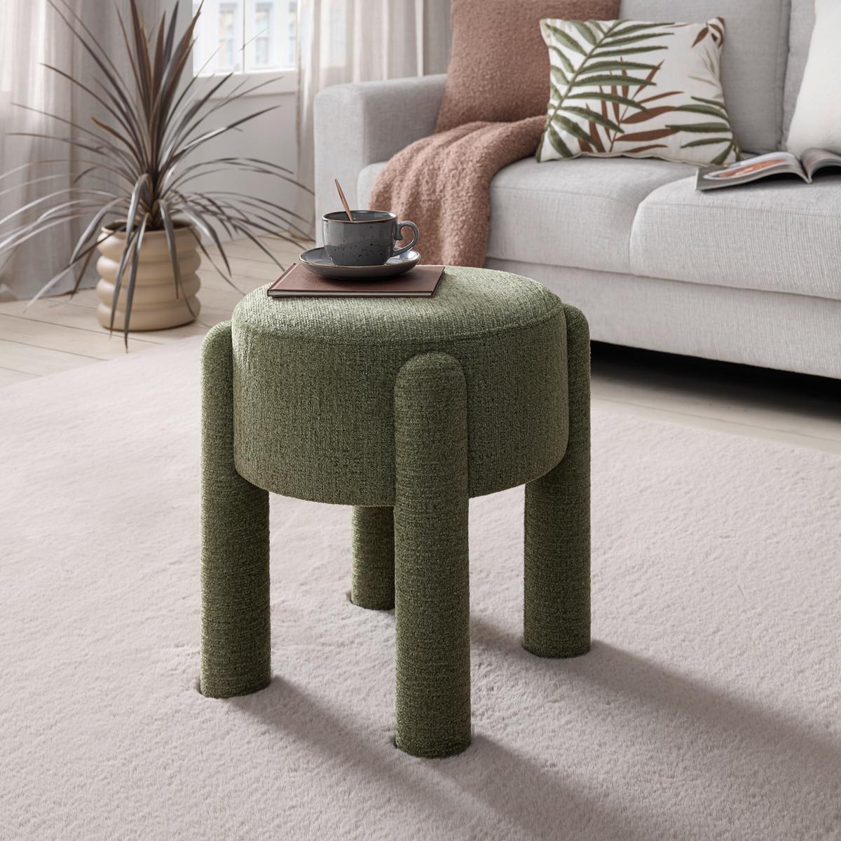 Tabure Leonie - zelena, Lifestyle, drvni materijal/tekstil (47/47/42cm) - Mömax